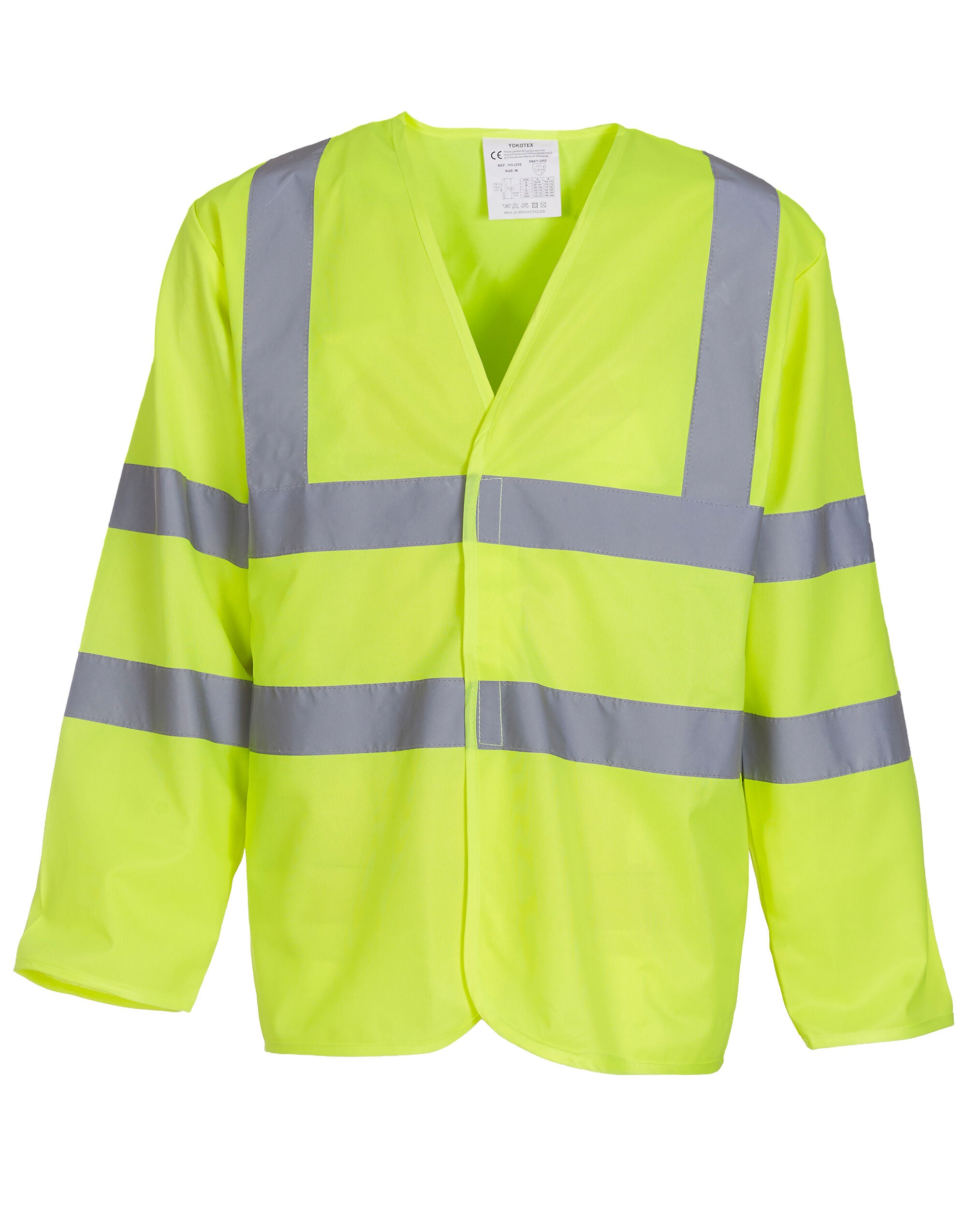 Yoko HV Long Sleeve Vest hvj200 - Hi-Vis Yellow - Customisable Safetywear