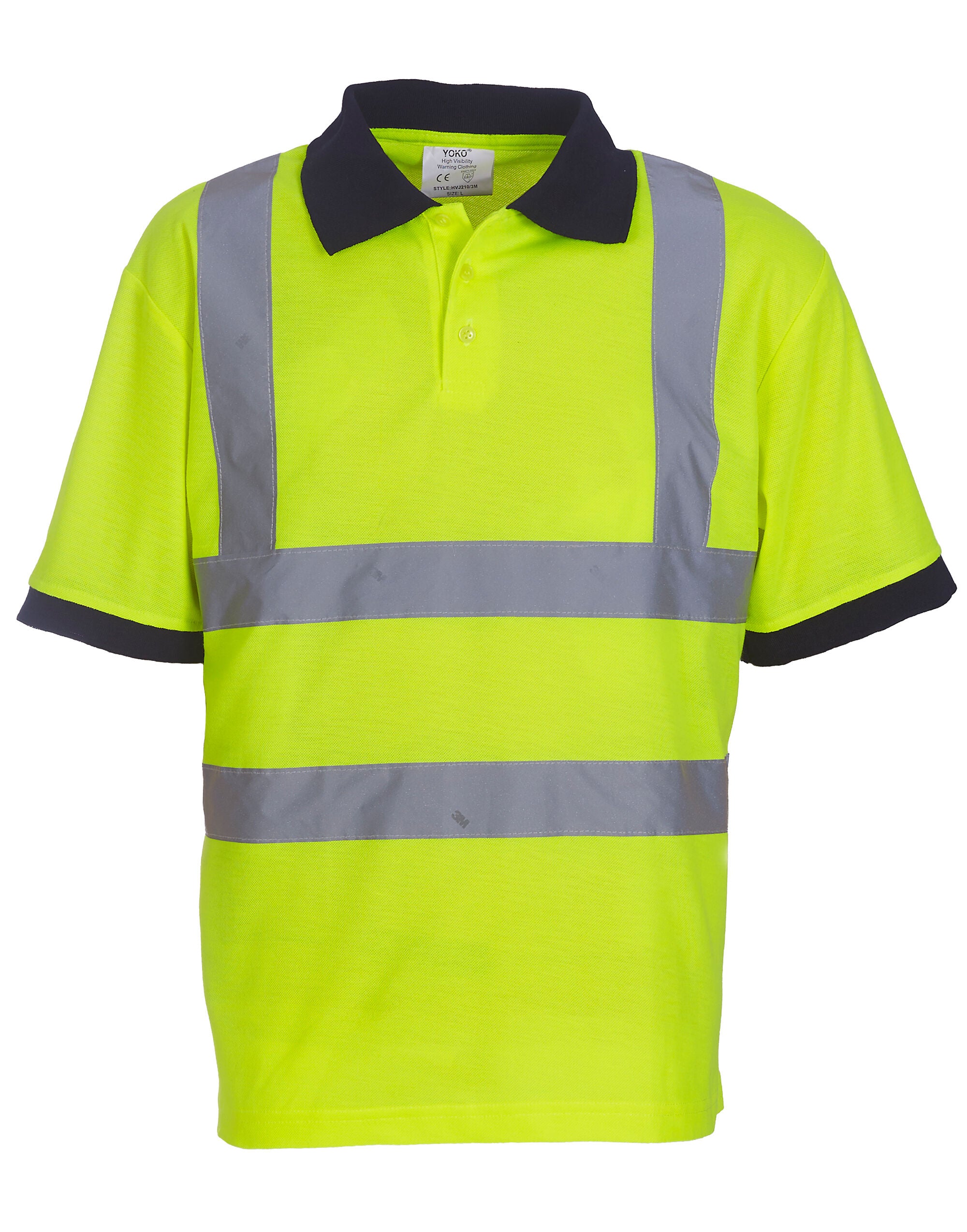Yoko HV Short Sleeve Polo Shirt hvj210 - Hi-Vis Yellow - Customisable Hi-Vis Polos