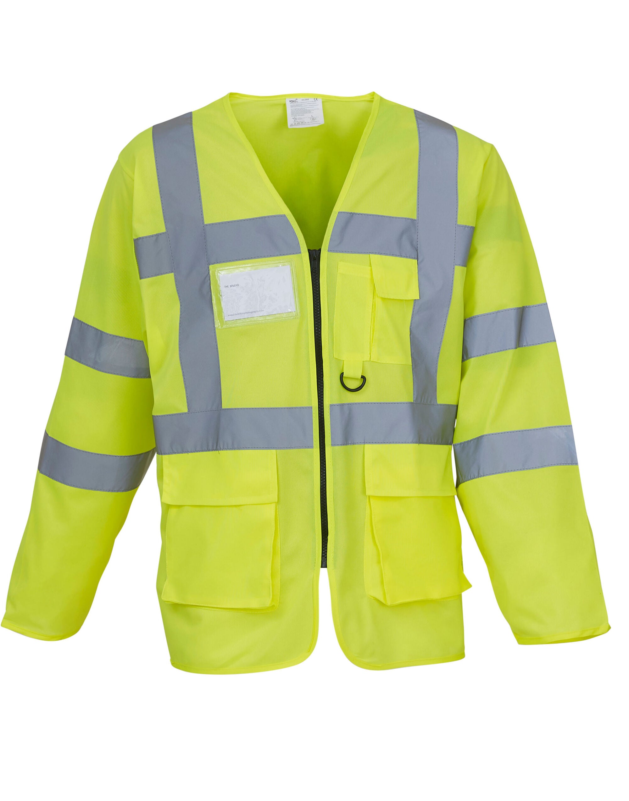 Yoko Executive Long Sleeve Waistcoat hvj800 - Hi-Vis Yellow - Customisable Safetywear