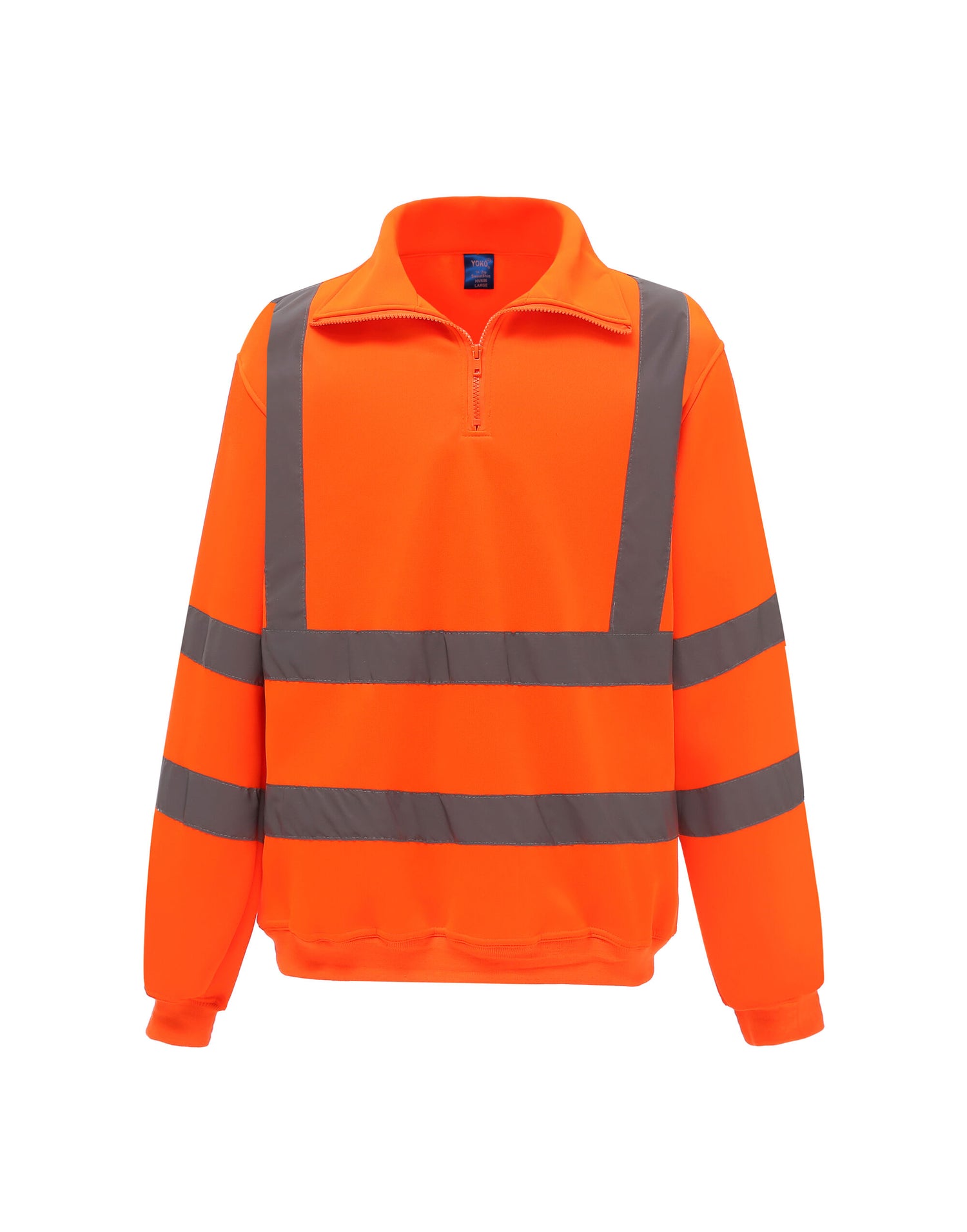 Yoko HV 14 Zip Sweatshirt HVK06 - Hi Vis Orange - Customisable Hi-Vis Sweatshirt