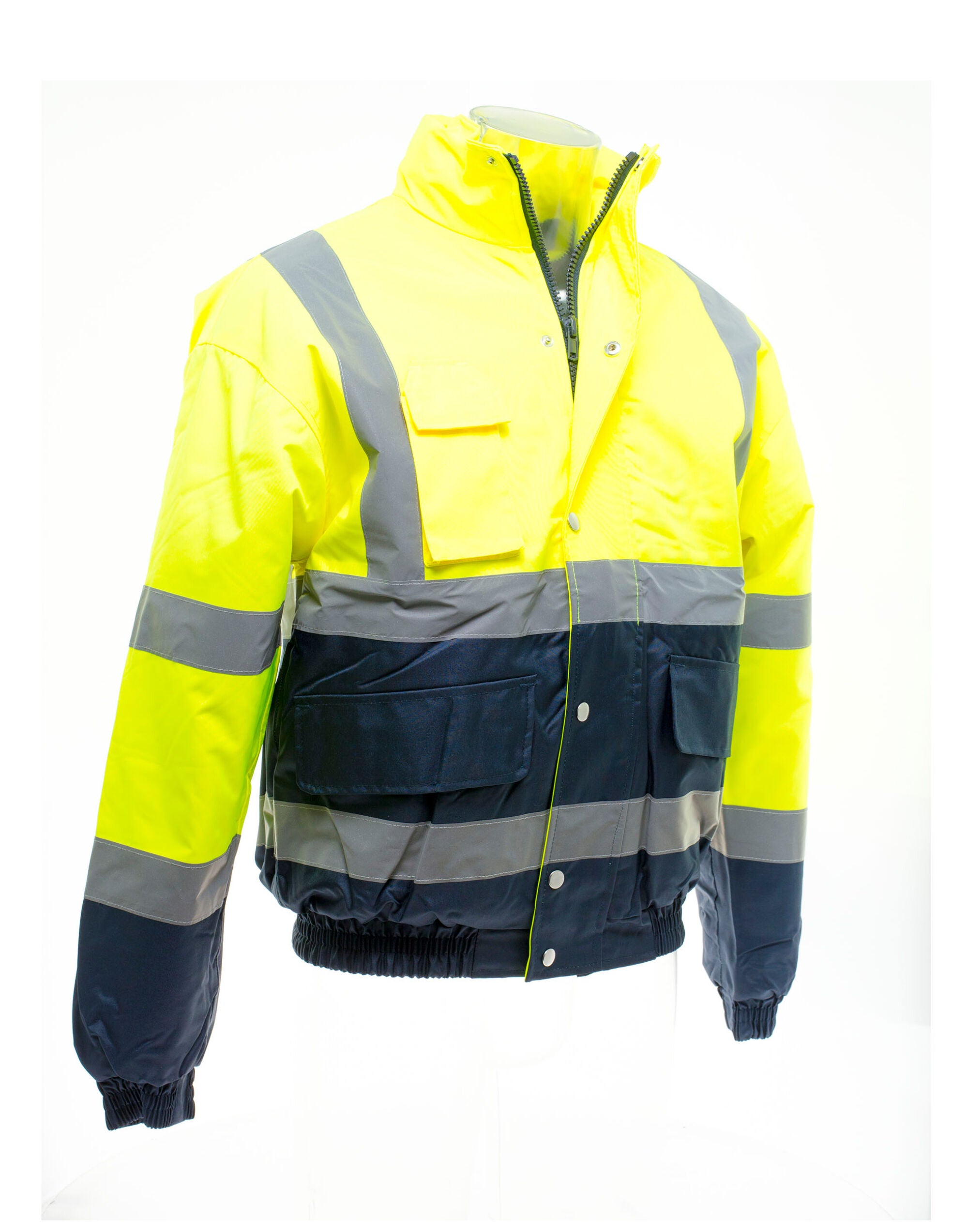 Yoko HV 2 Tone Bomber Jacket HVP218 - Hi-Vis Yellow Navy - Customisable Jackets