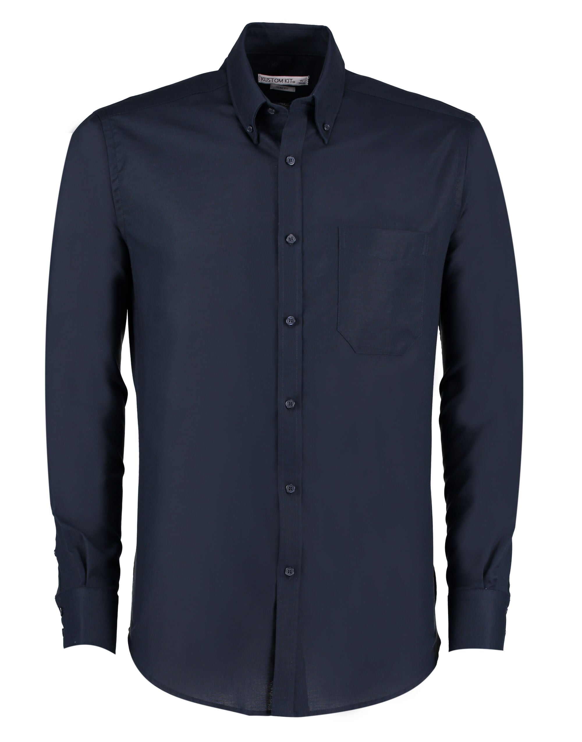 Kustom Kit Mens LS Slim Workwear Shirt KK184 - Navy - Customisable Corporate Wear