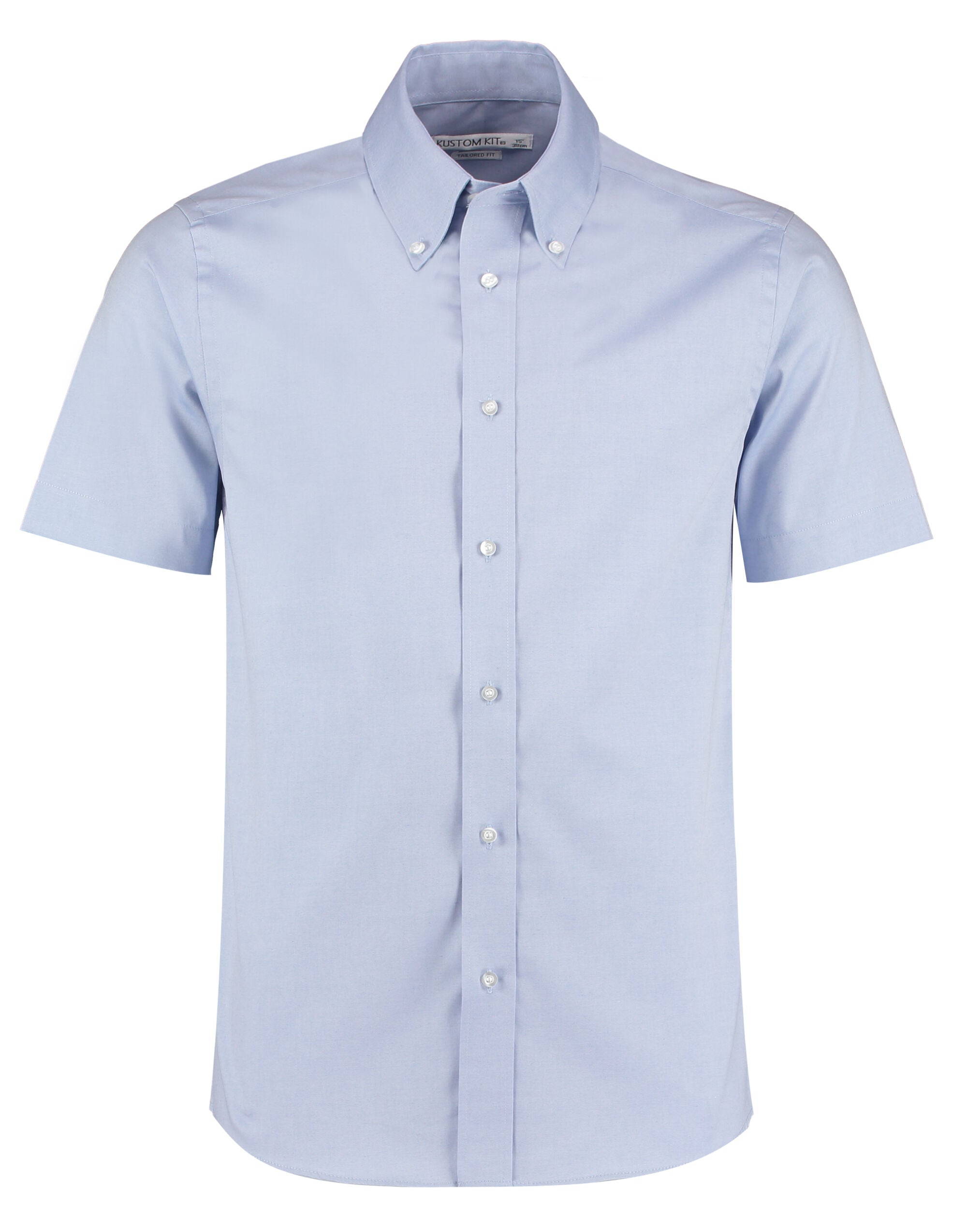 Kustom Kit Mens SS Tailored Oxford Shirt KK187 - Light Blue - Customisable Corporate Wear