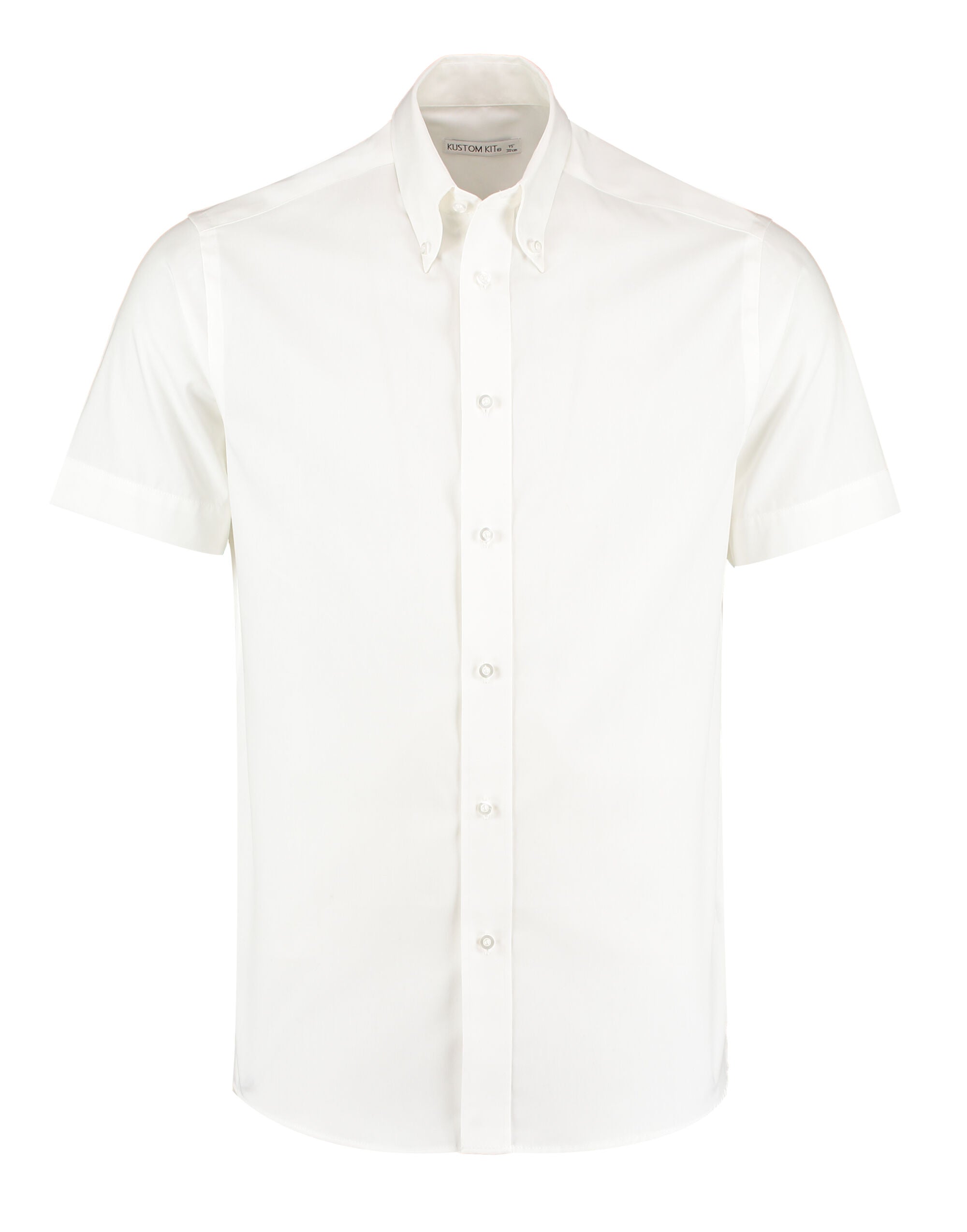 Kustom Kit Mens SS Tailored Oxford Shirt KK187 - White - Customisable Corporate Wear