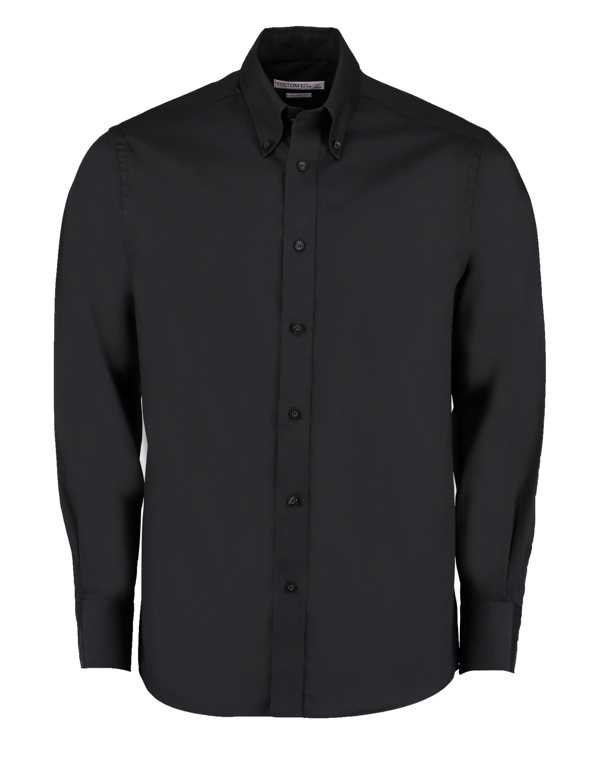 Kustom Kit Mens LS Tailored Oxford Shirt KK188 - Black - Customisable Corporate Wear