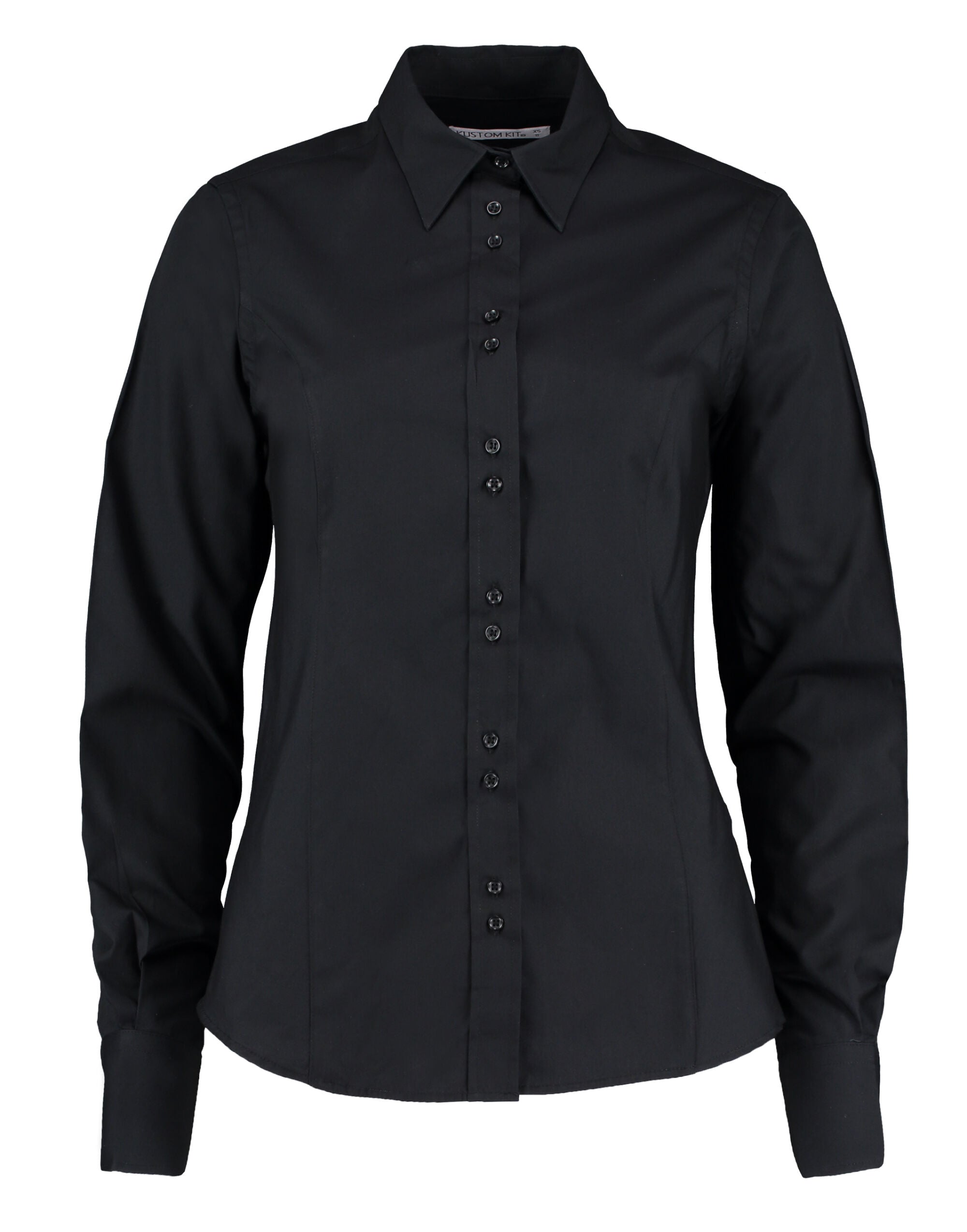 Kustom Kit Ladies LS Tailored City Shirt KK388 - Black - Customisable Corporate Wear