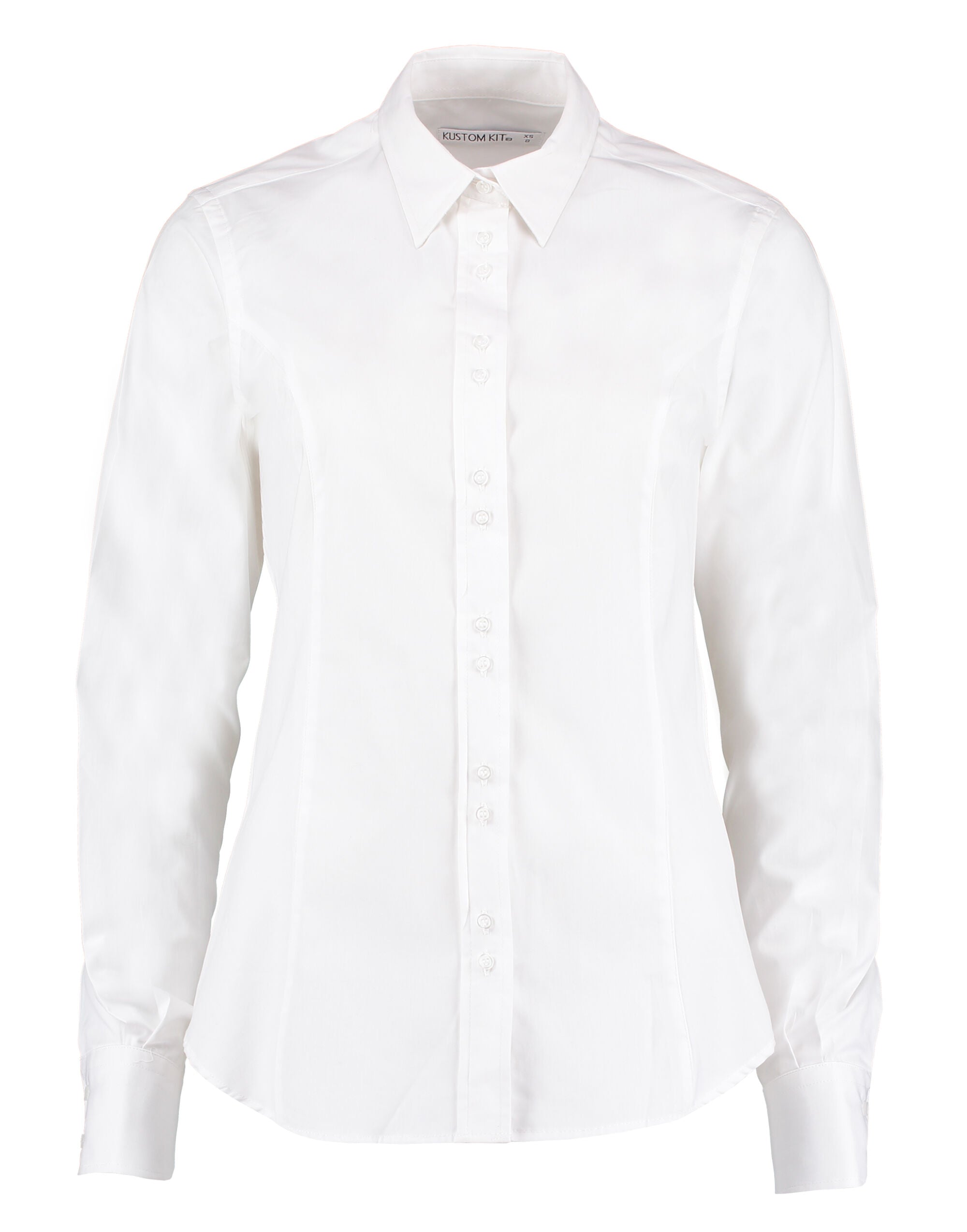 Kustom Kit Ladies LS Tailored City Shirt KK388 - White - Customisable Corporate Wear