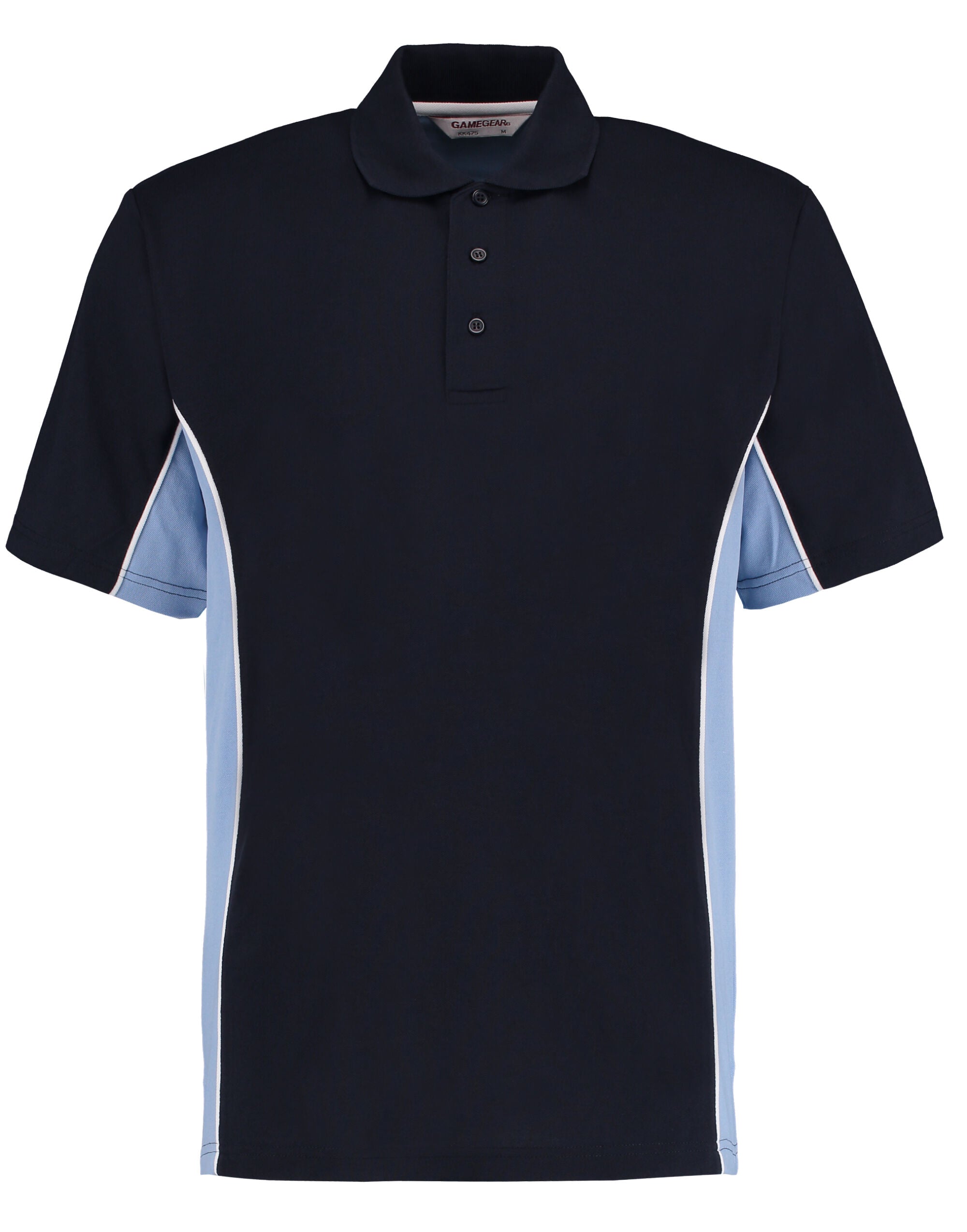 Kustom Kit Mens Classic Track Polo KK475 - Navy Light Blue White - Customisable Polos