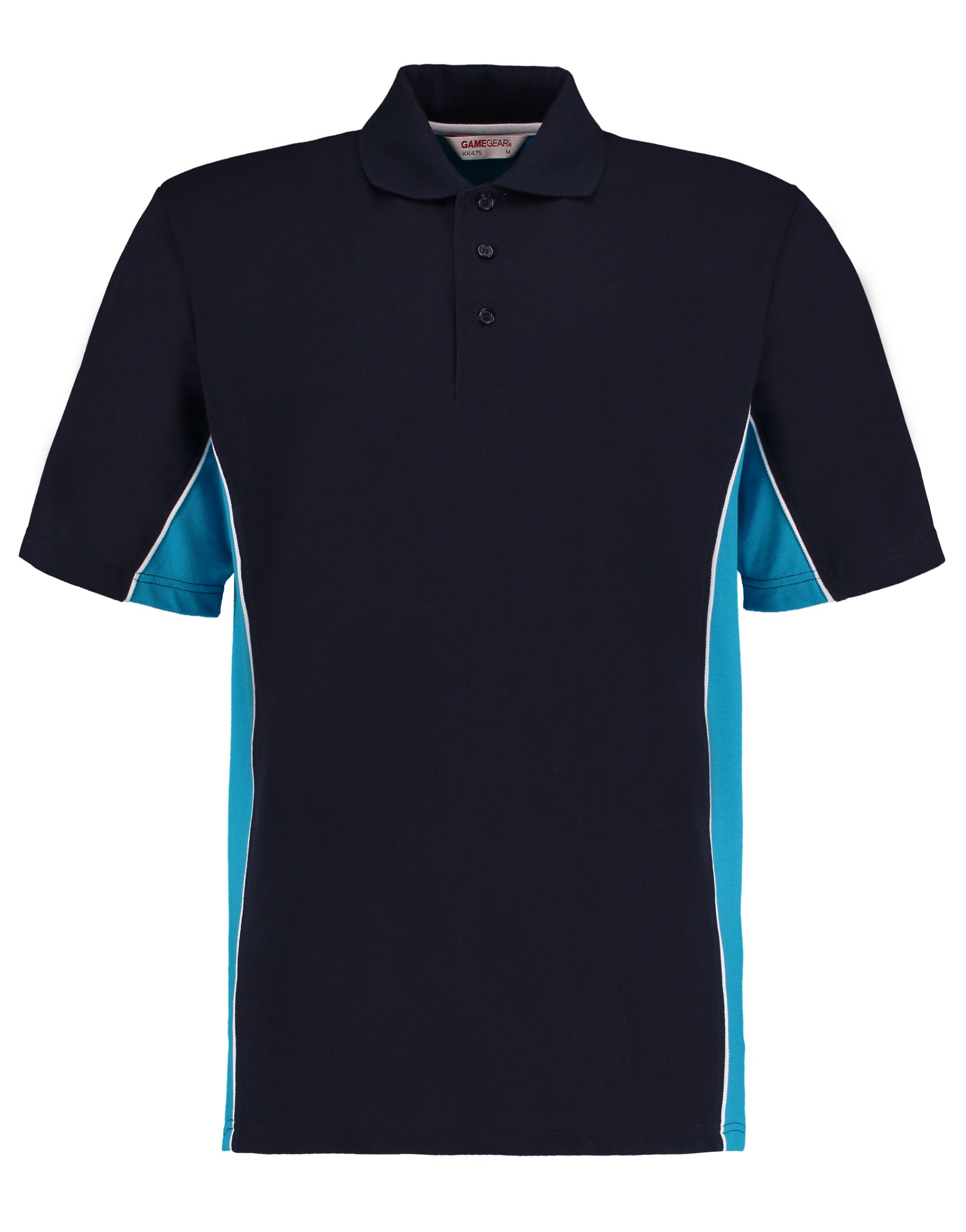 Kustom Kit Mens Classic Track Polo KK475 - Navy Turqoise - Customisable Polos