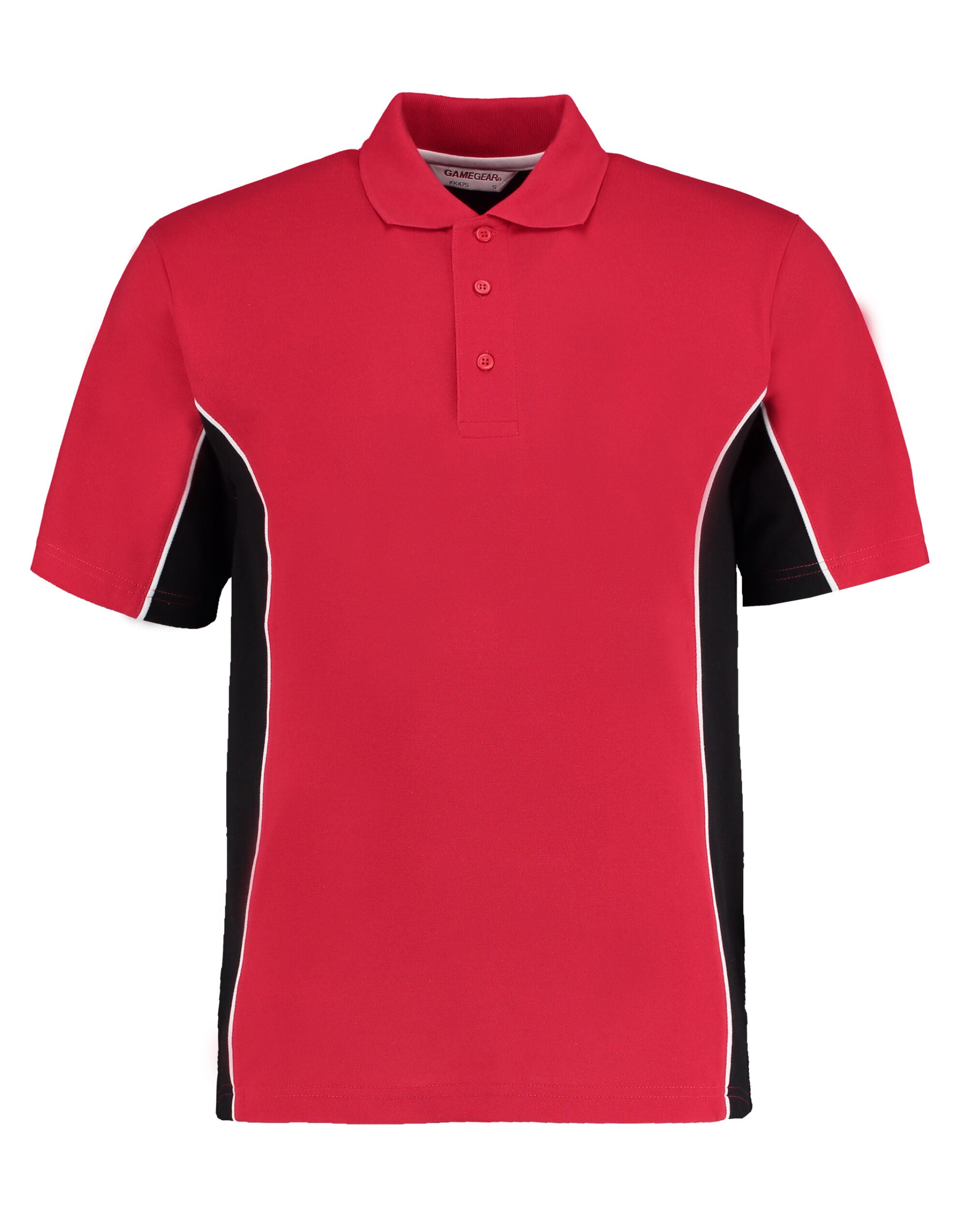 Kustom Kit Mens Classic Track Polo KK475 - Red Black White - Customisable Polos
