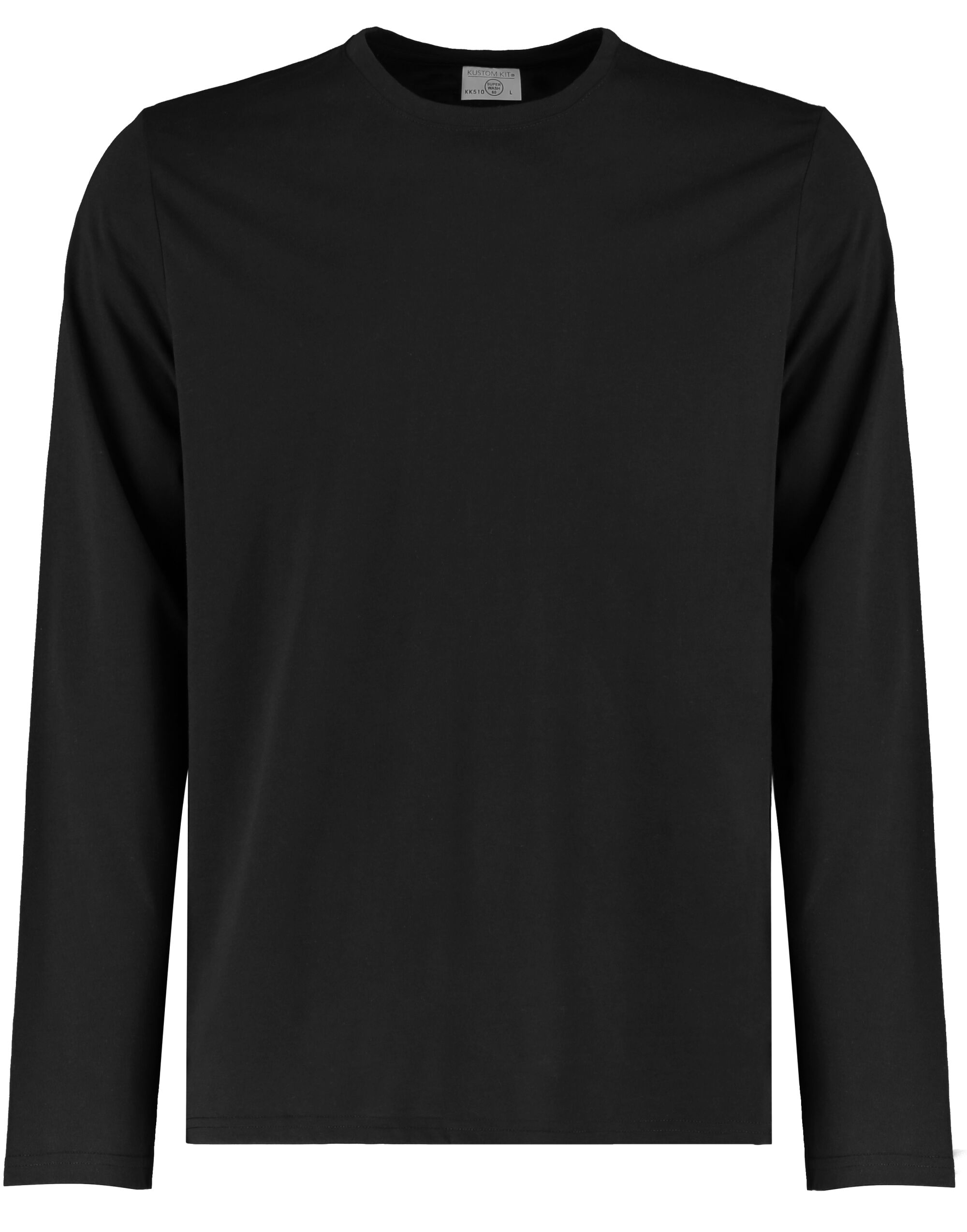 Kustom Kit Mens Fashion LS Superwash Tee KK510 - Black - Customisable T-Shirts