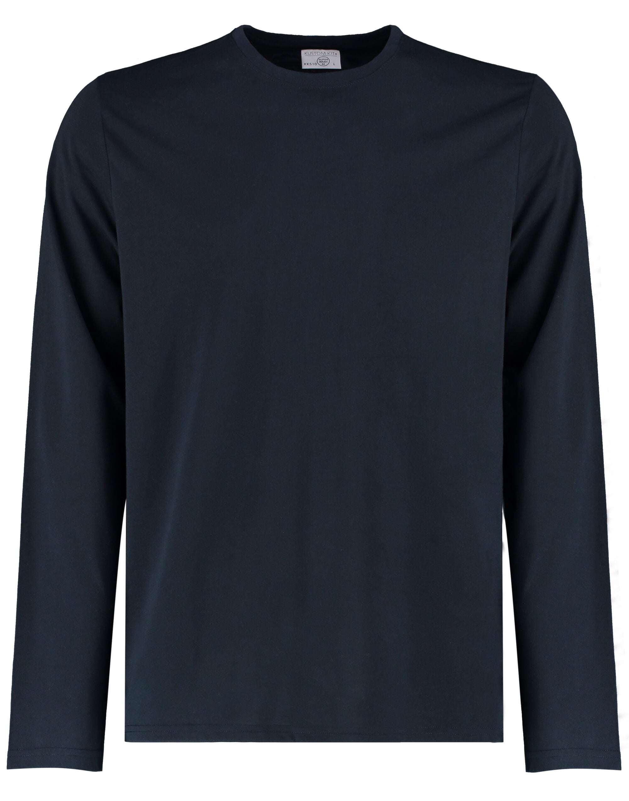 Kustom Kit Mens Fashion LS Superwash Tee KK510 - Navy - Customisable T-Shirts