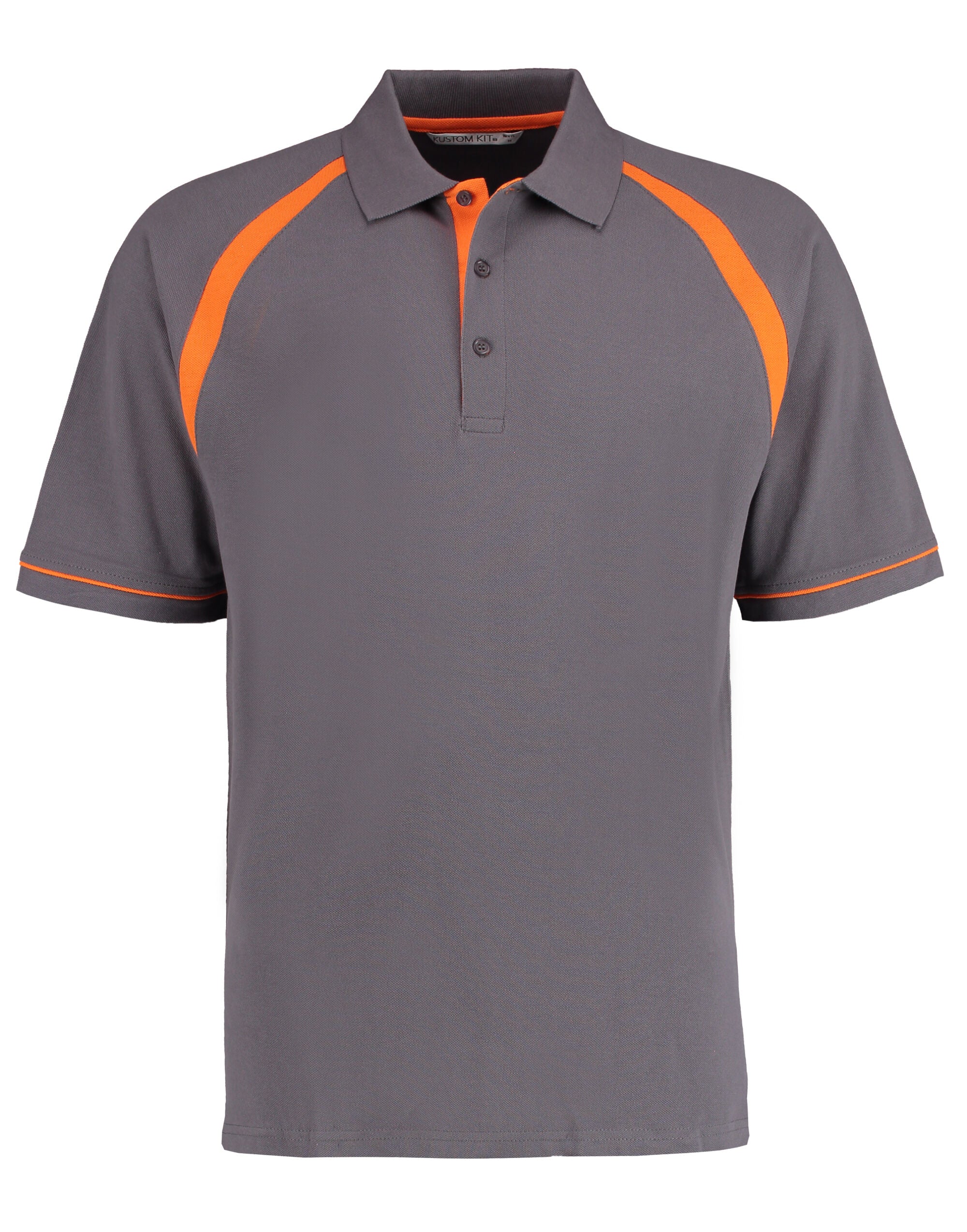 Kustom Kit Men Classic Fit Oak Hill Polo KK615 - Charcoal Orange - Customisable Polos