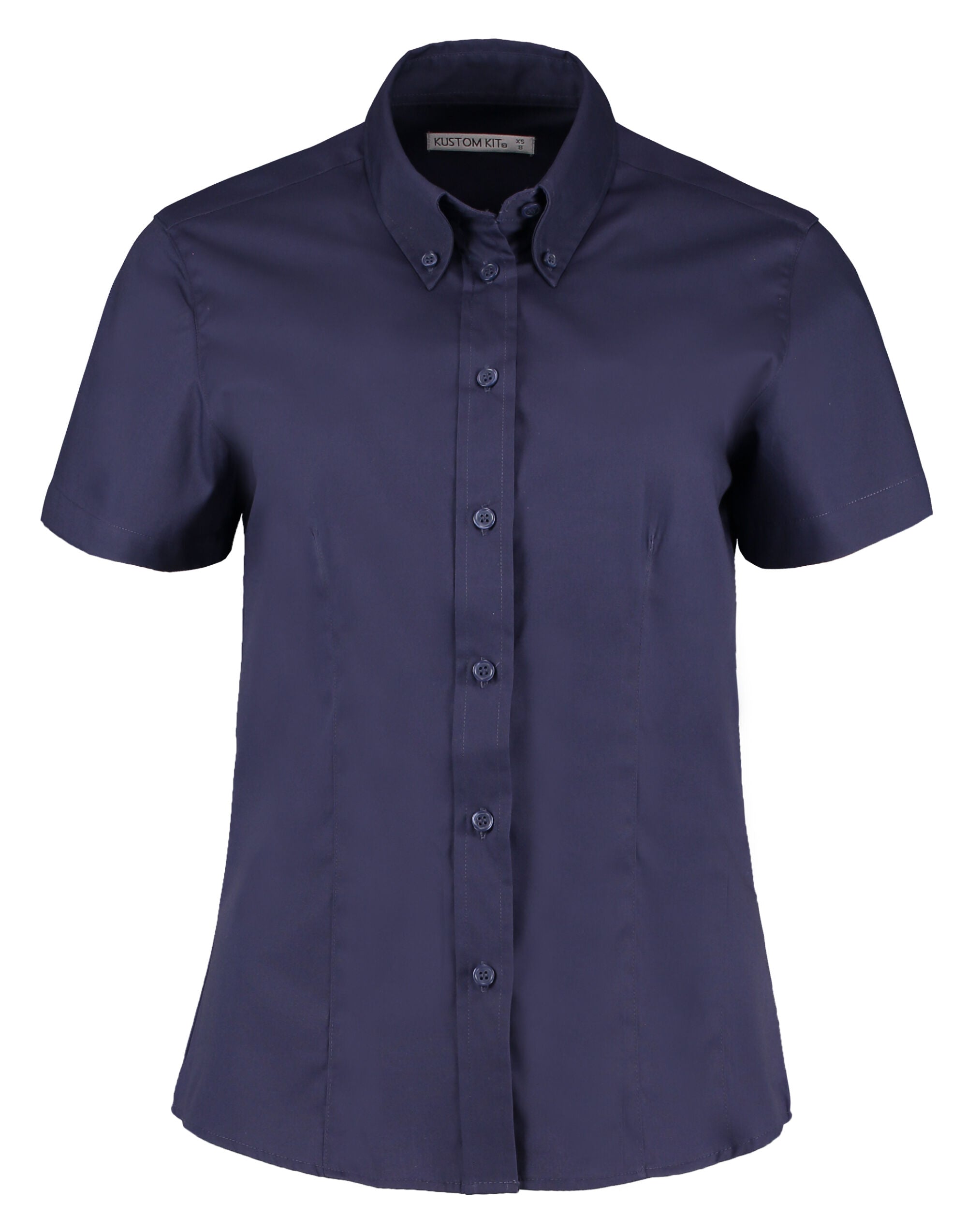 Kustom Kit Lady SS Tailored Oxford Shirt KK701 - Midnight Navy - Customisable Shirts