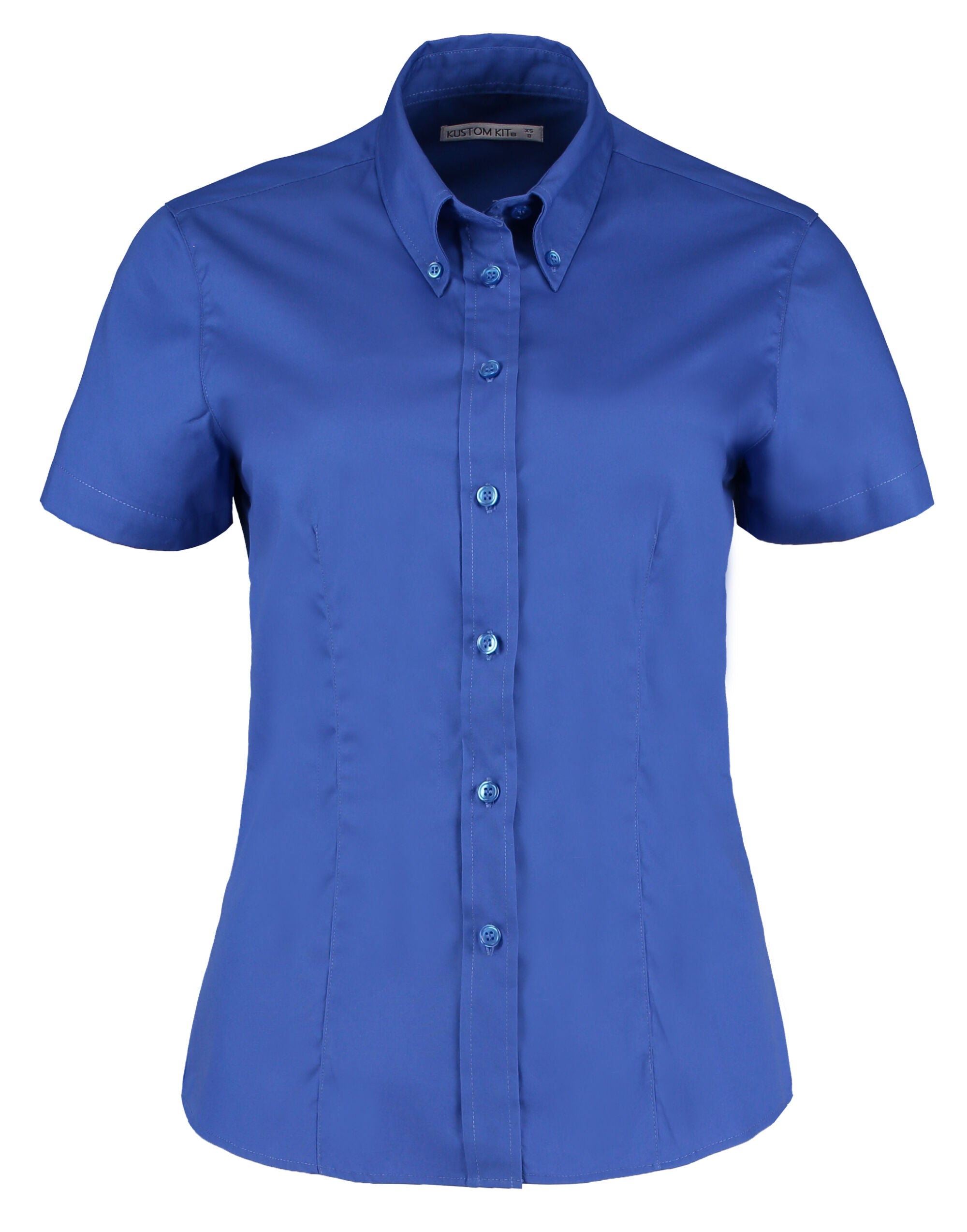 Kustom Kit Lady SS Tailored Oxford Shirt KK701 - Royal Blue - Customisable Shirts