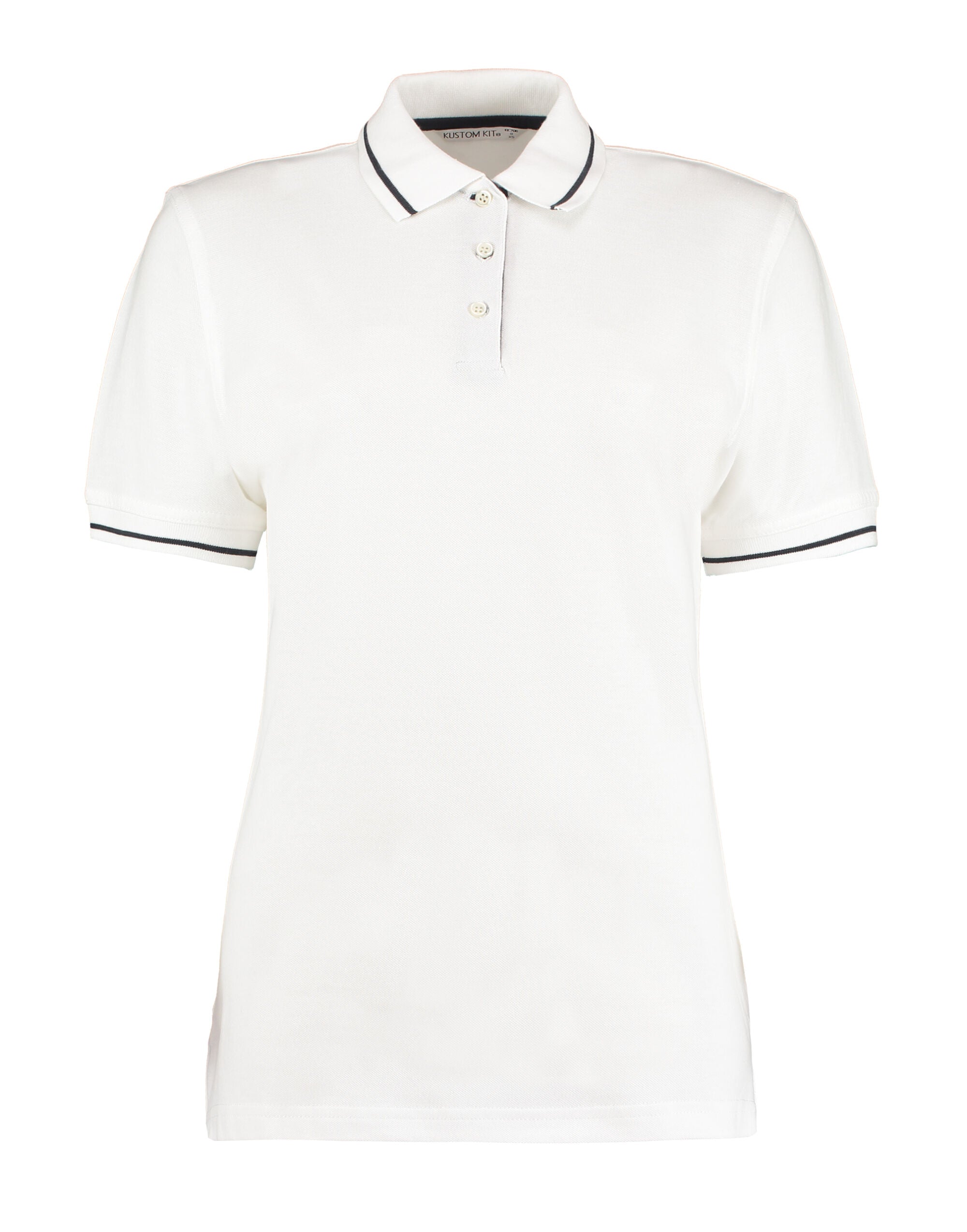 Kustom Kit Ladies St Mellion Polo KK706 - White Navy - Customisable Polos