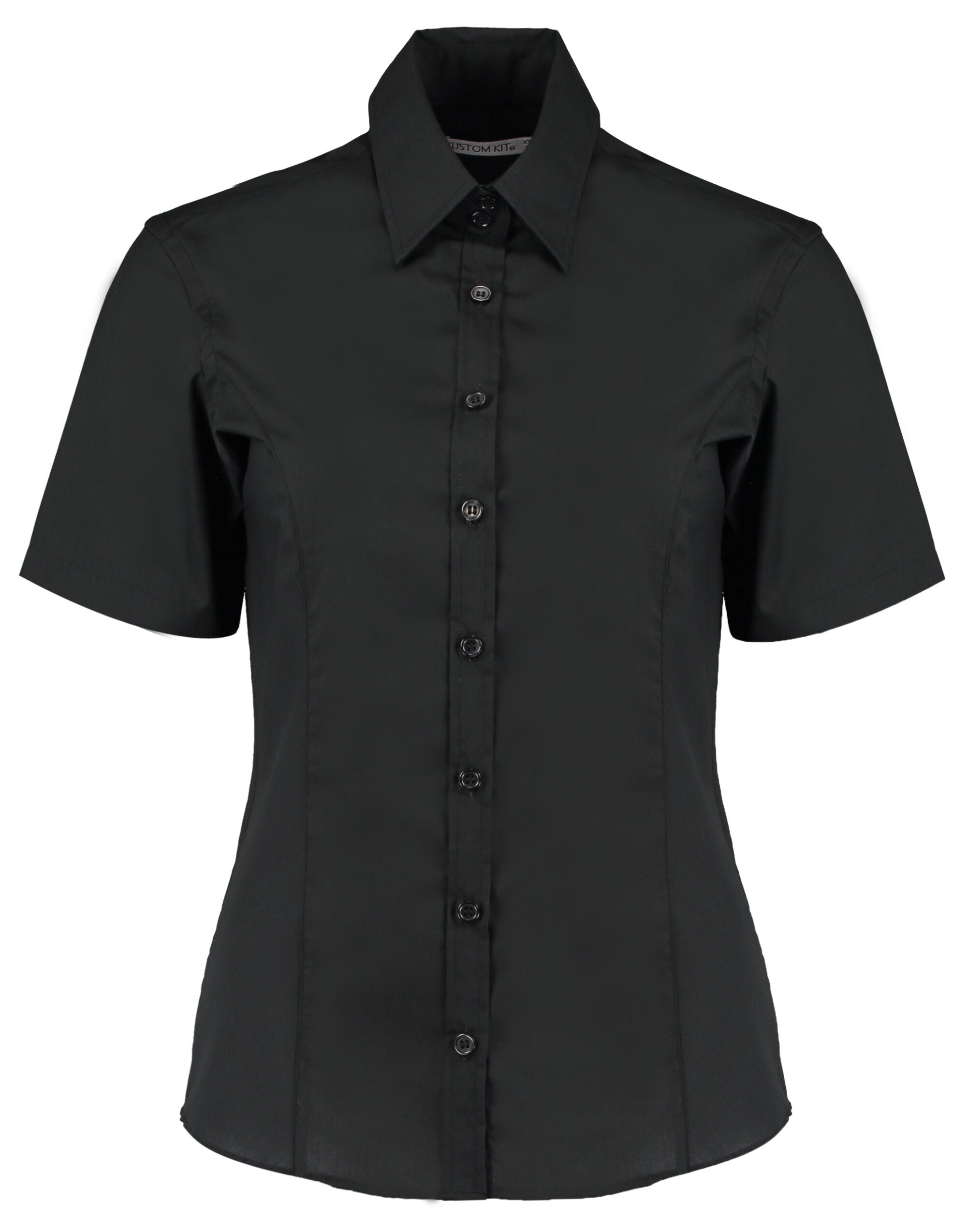Kustom Kit Lady Tailor SS Business Shirt kk742f - Black - Customisable Shirts