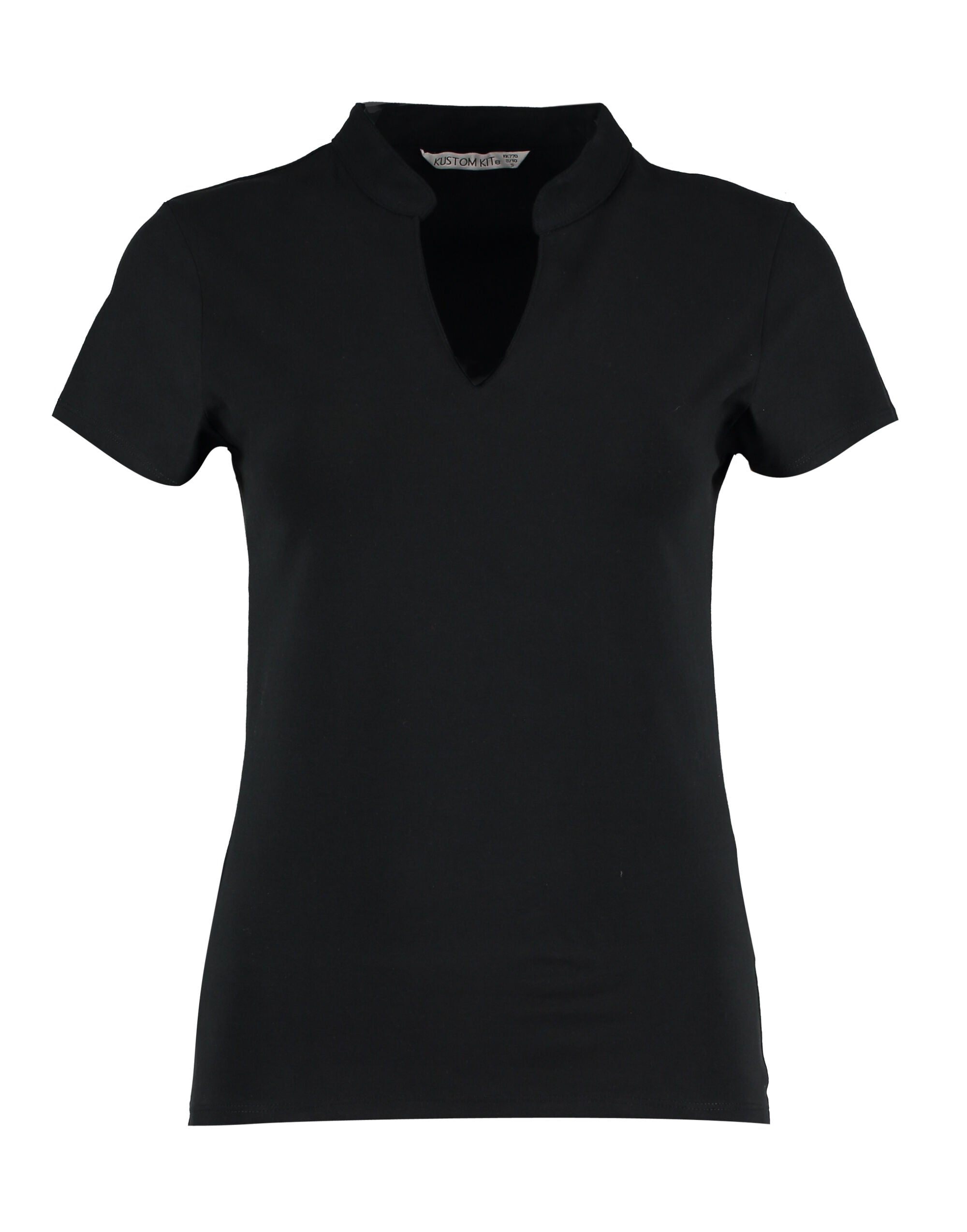 Kustom Kit Ladies Regular Mandarin Top KK770 - Black - Customisable Shirts