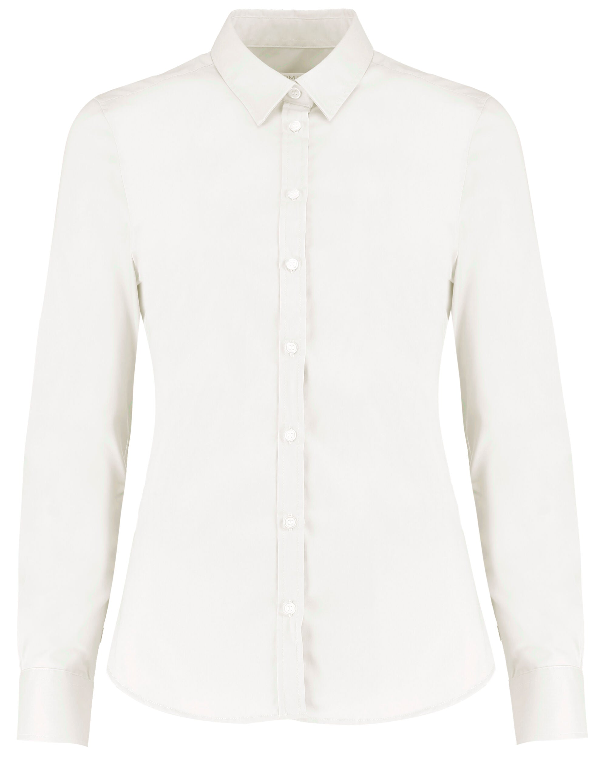 Kustom Kit Lady LS Stretch Oxford Shirt KK782 - White - Customisable Shirts