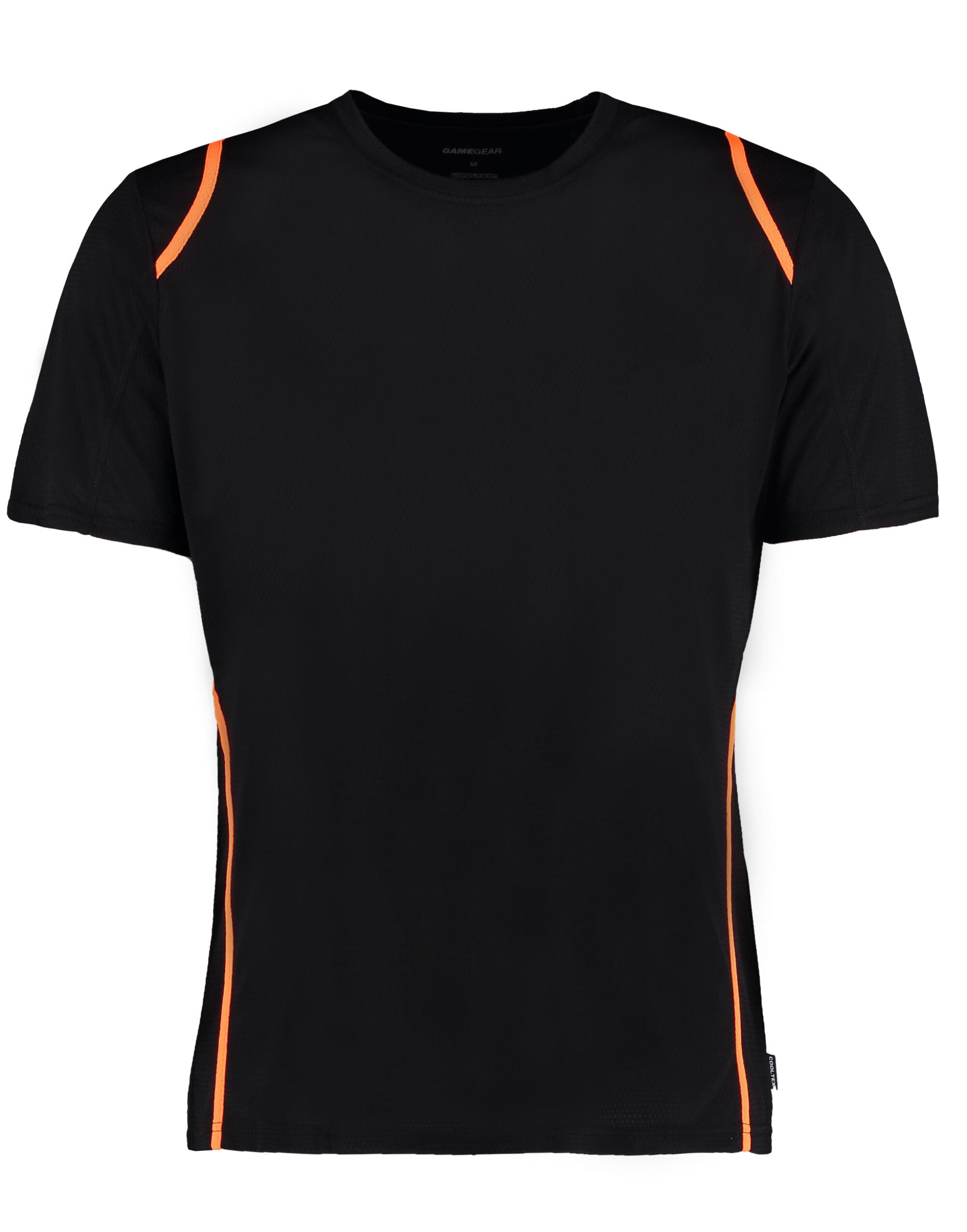 Kustom Kit Mens Cooltex Contrast Tee KK991 - Black Fluorescent Orange - Customisable Sportswear