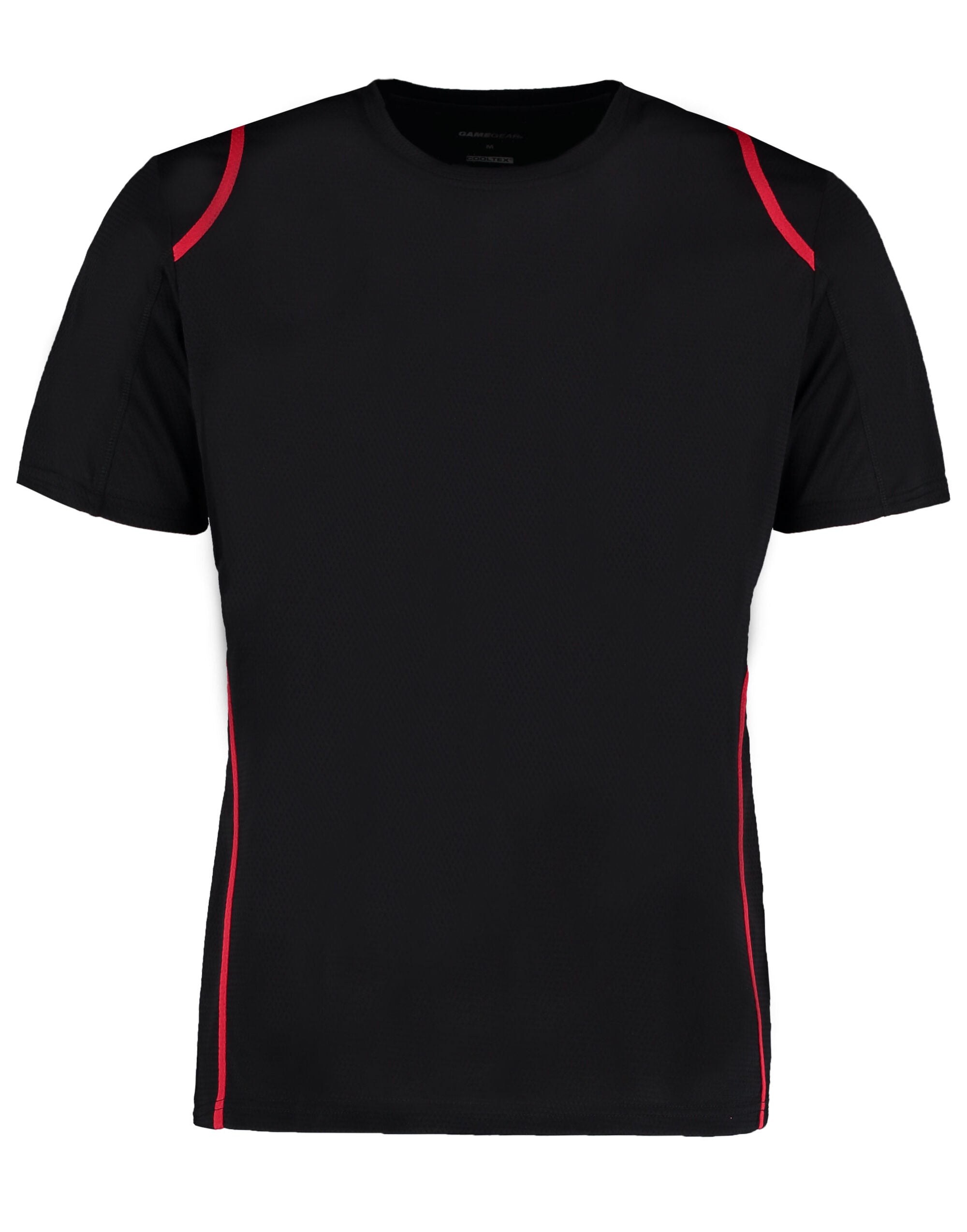 Kustom Kit Mens Cooltex Contrast Tee KK991 - Black Red - Customisable Sportswear