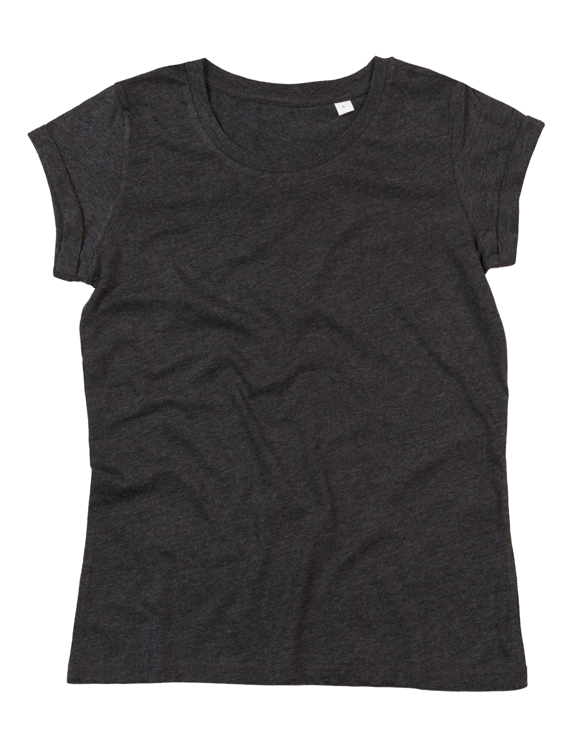 Mantis Womens Roll Sleeve T M81 - Charcoal Grey Melange - Customisable T-Shirts
