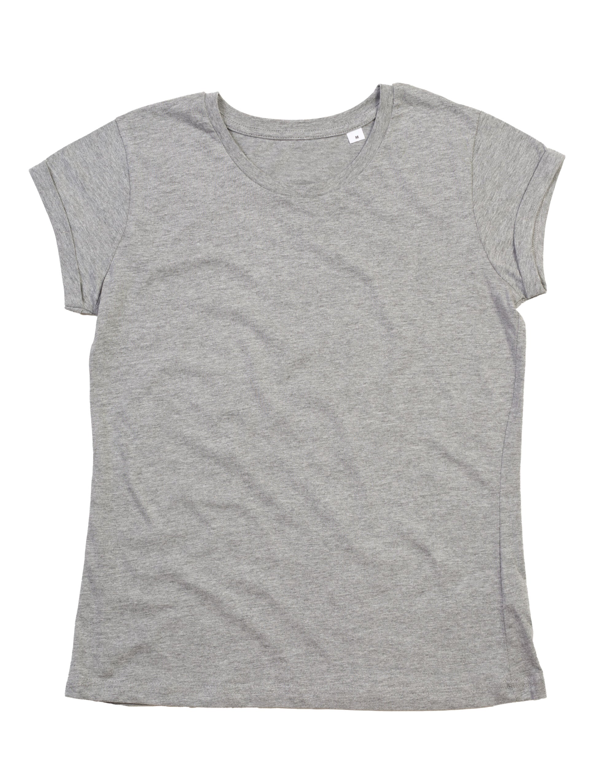 Mantis Womens Roll Sleeve T M81 - Heather Grey Melange - Customisable T-Shirts