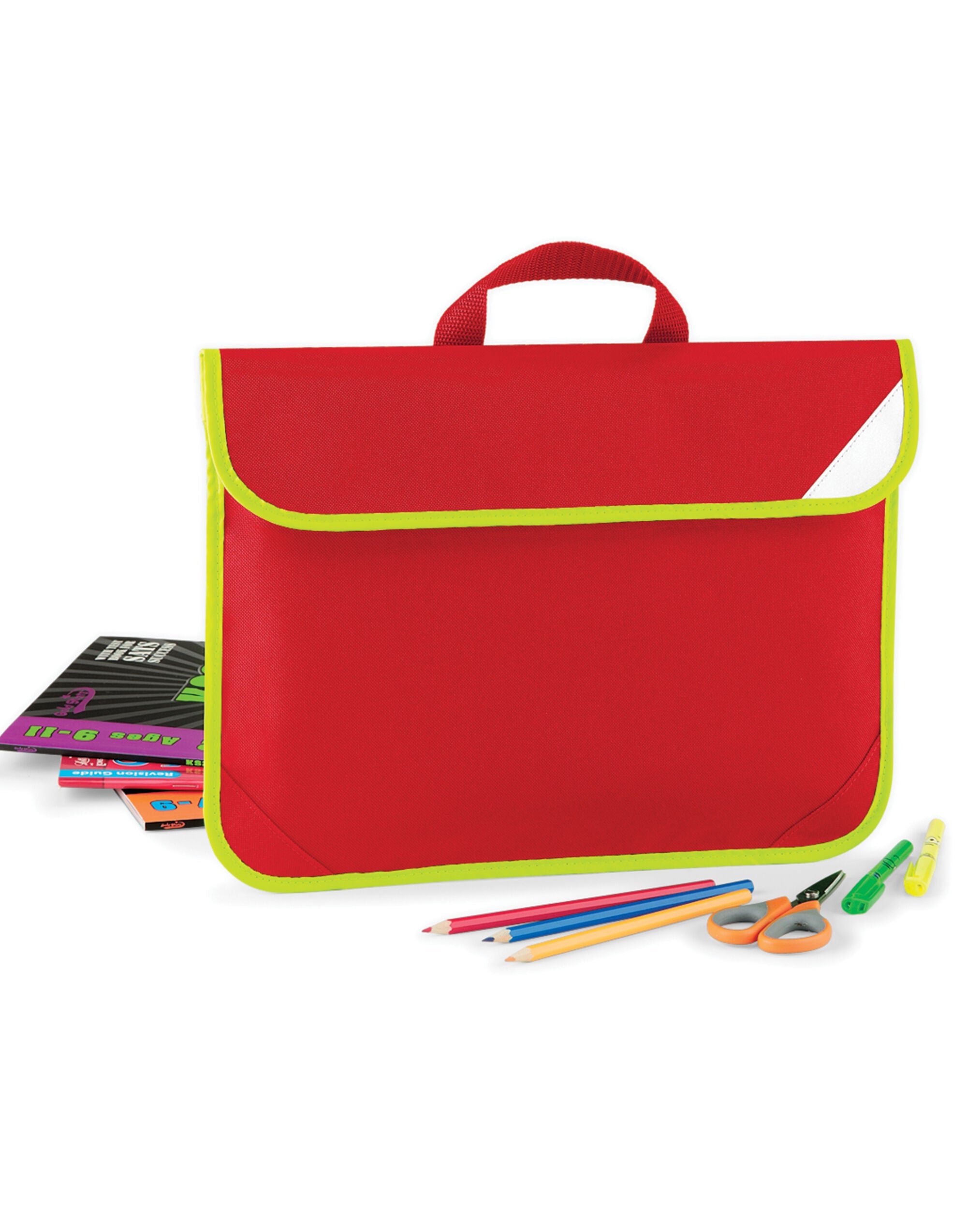 Quadra Enhanced Viz Book Bag qd452 - Classic Red O S - Customisable Bags