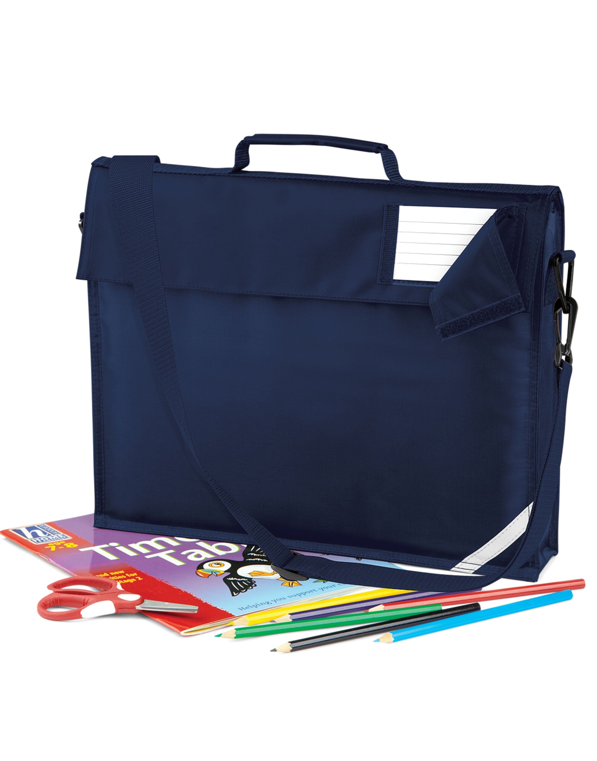 Quadra Junior Book Bag With Strap qd457 - French Navy O S - Customisable Bags