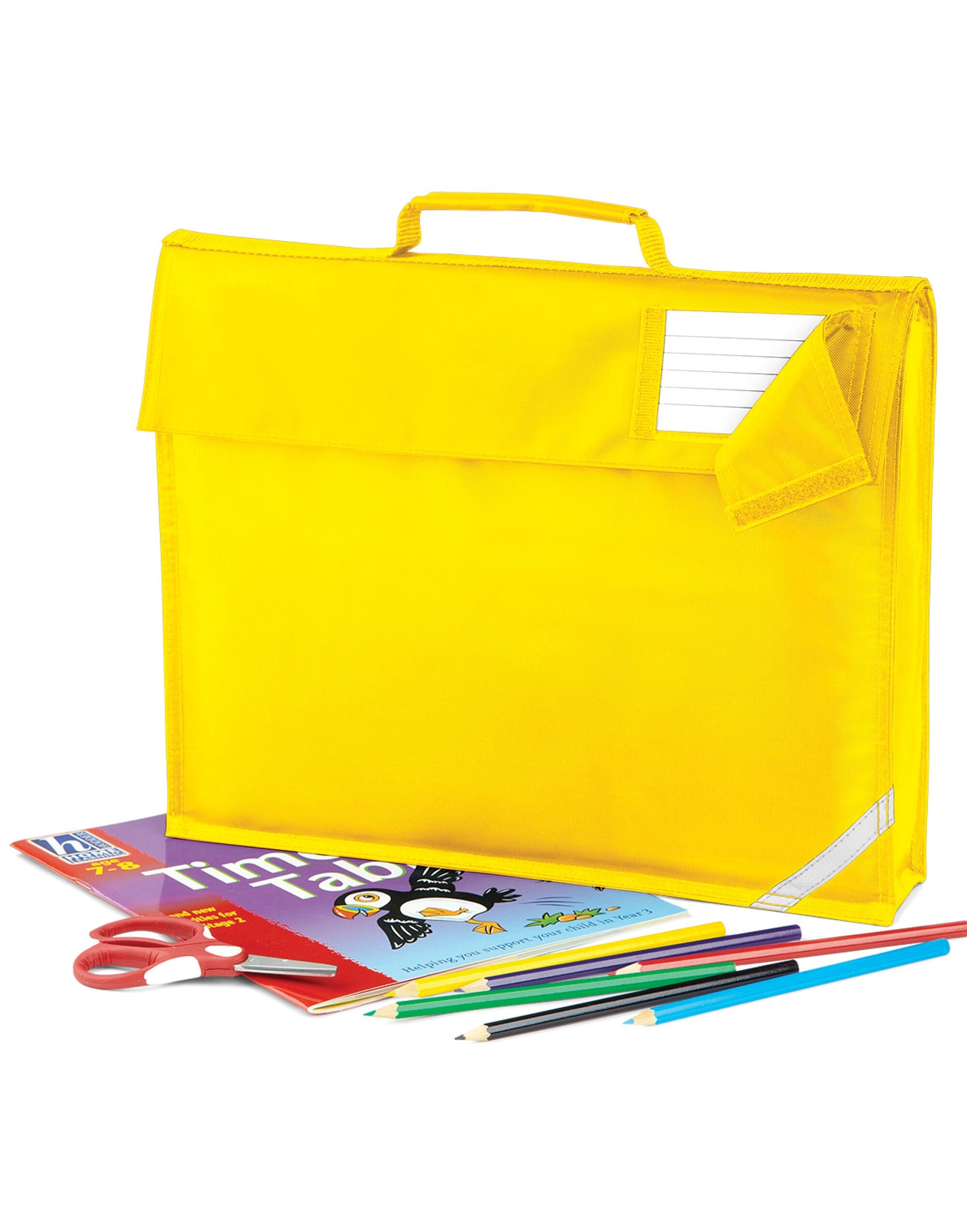 Quadra Junior Book Bag qd51 - Yellow O S - Customisable Bags