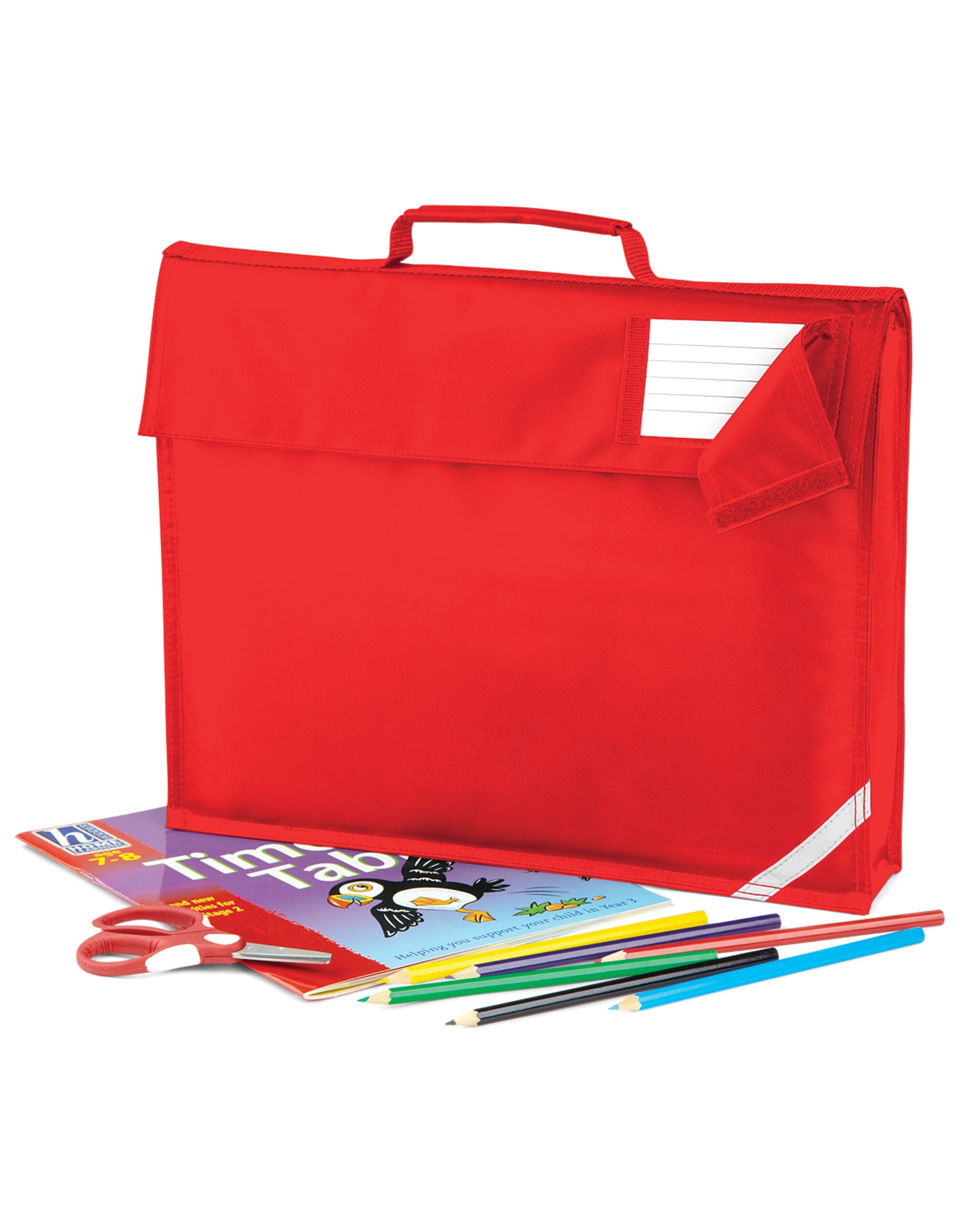 Quadra Junior Book Bag qd51 - Bright Red O S - Customisable Bags