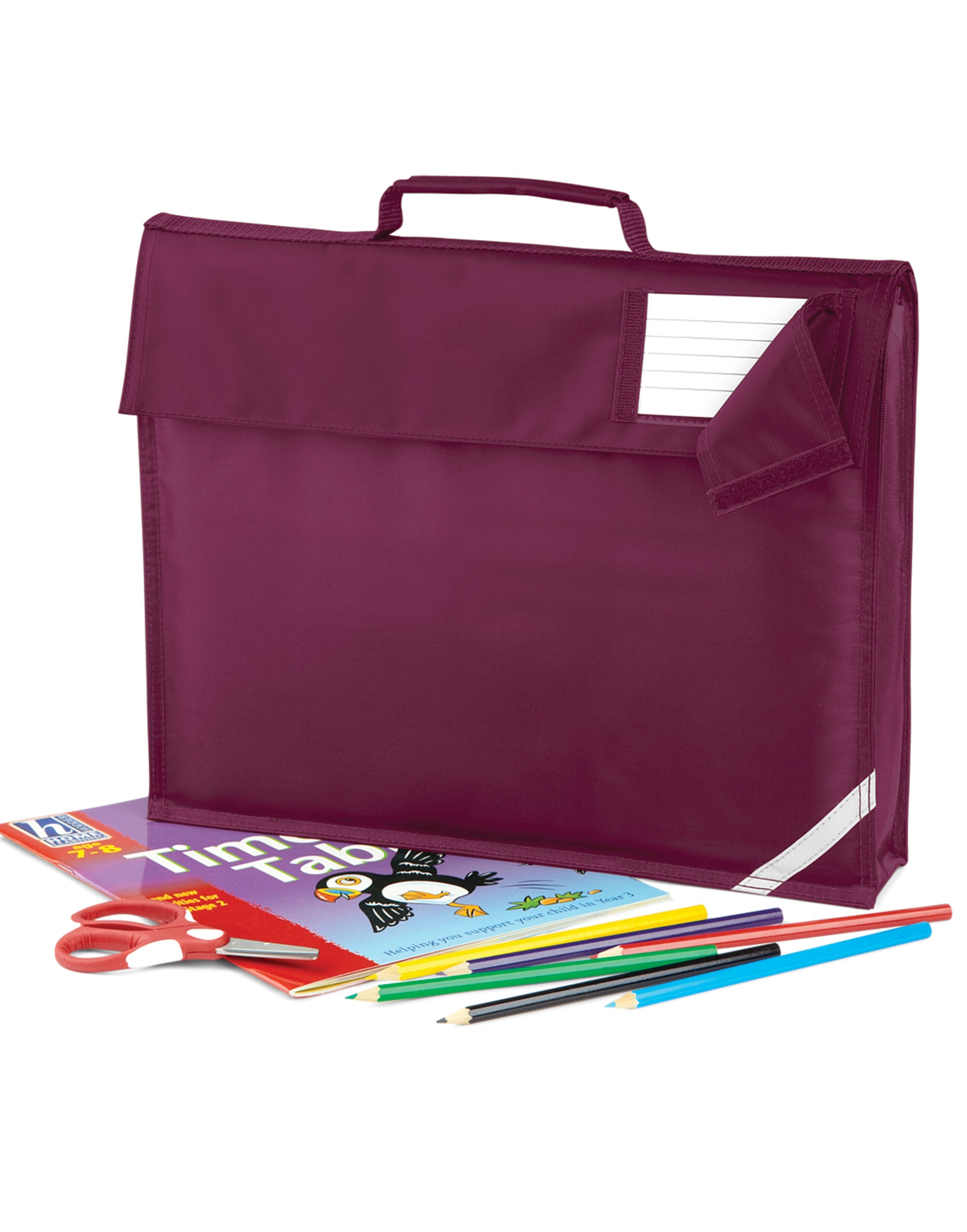 Quadra Junior Book Bag qd51 - Burgundy O S - Customisable Bags