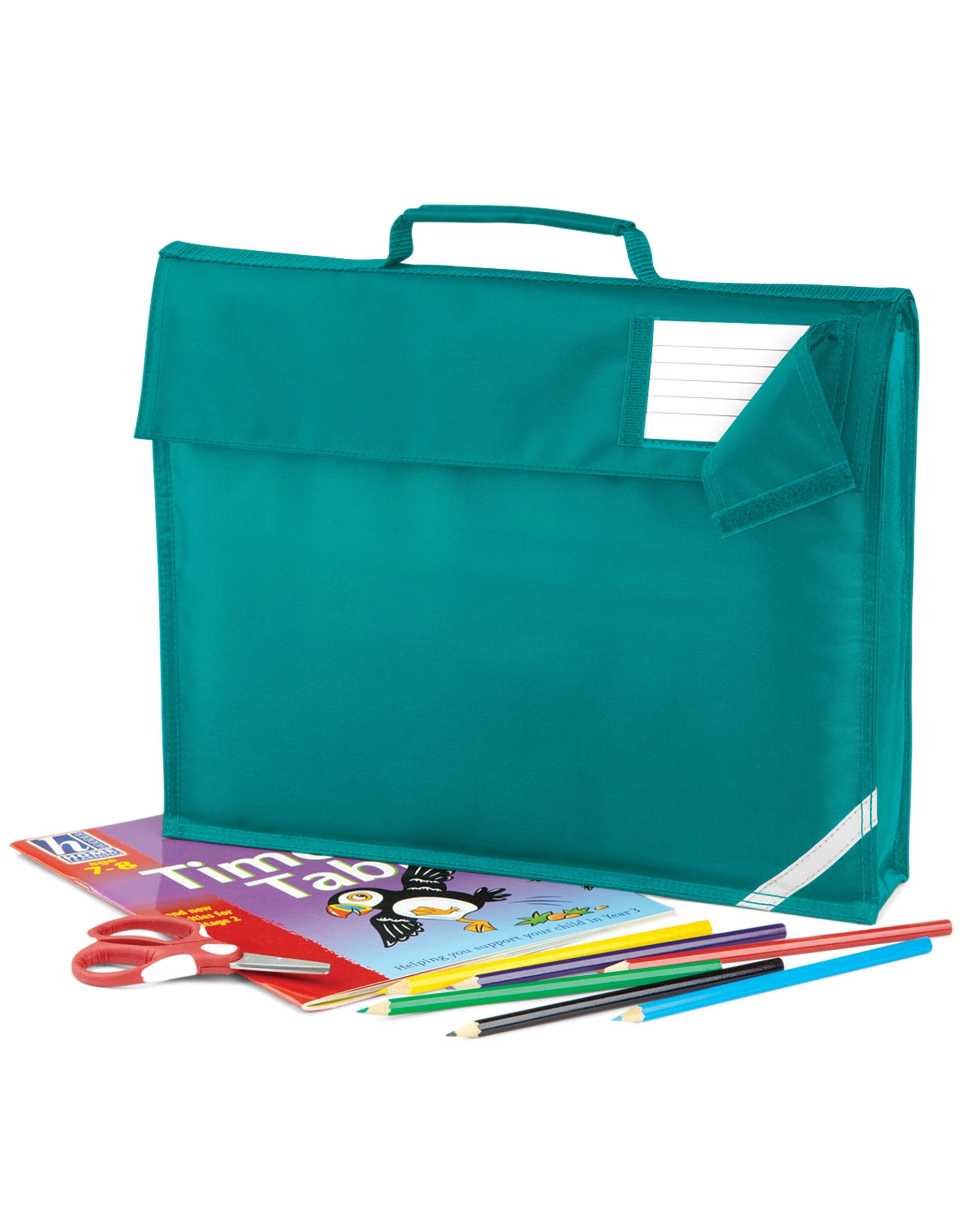Quadra Junior Book Bag qd51 - Emerald O S - Customisable Bags