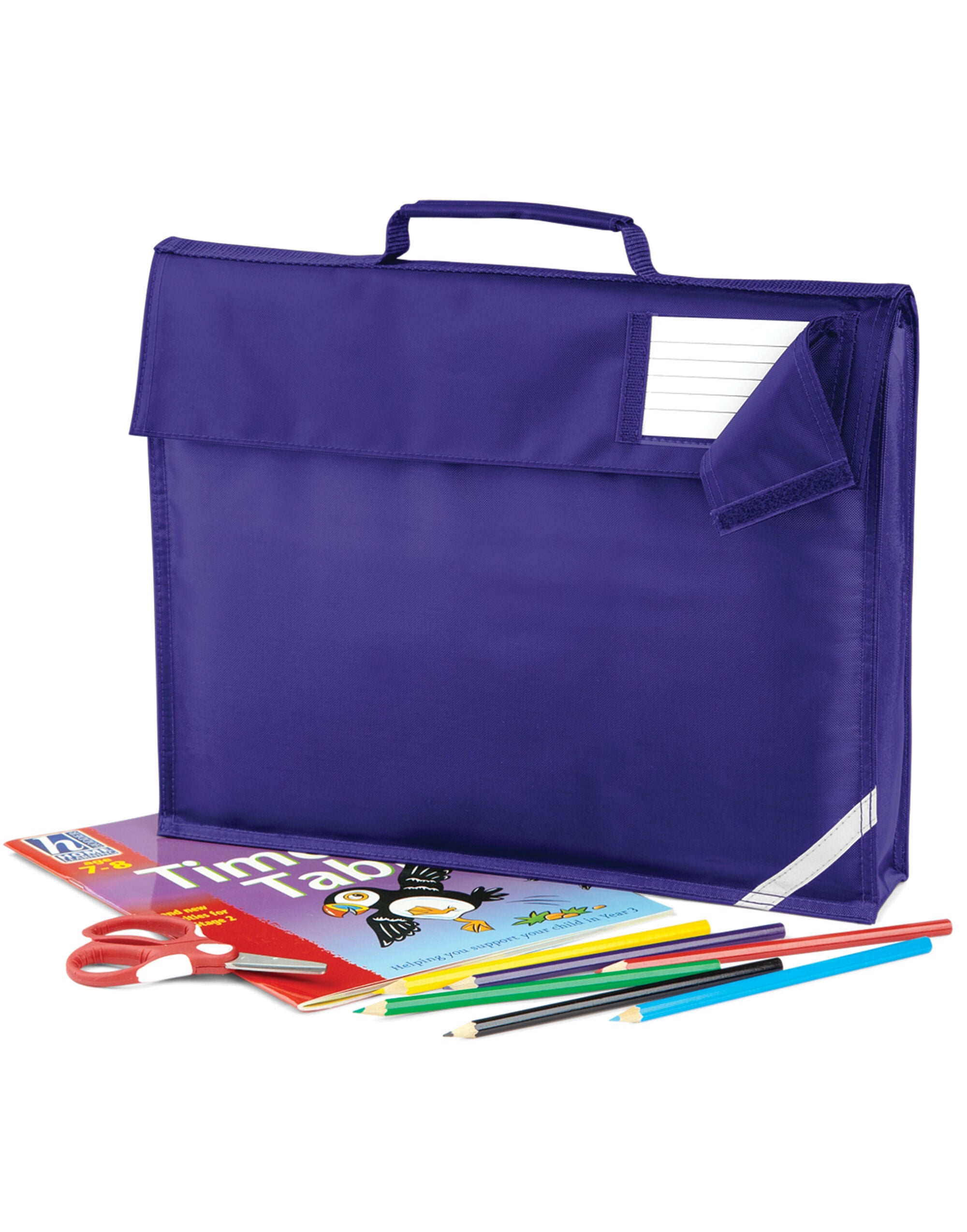 Quadra Junior Book Bag qd51 - Purple O S - Customisable Bags