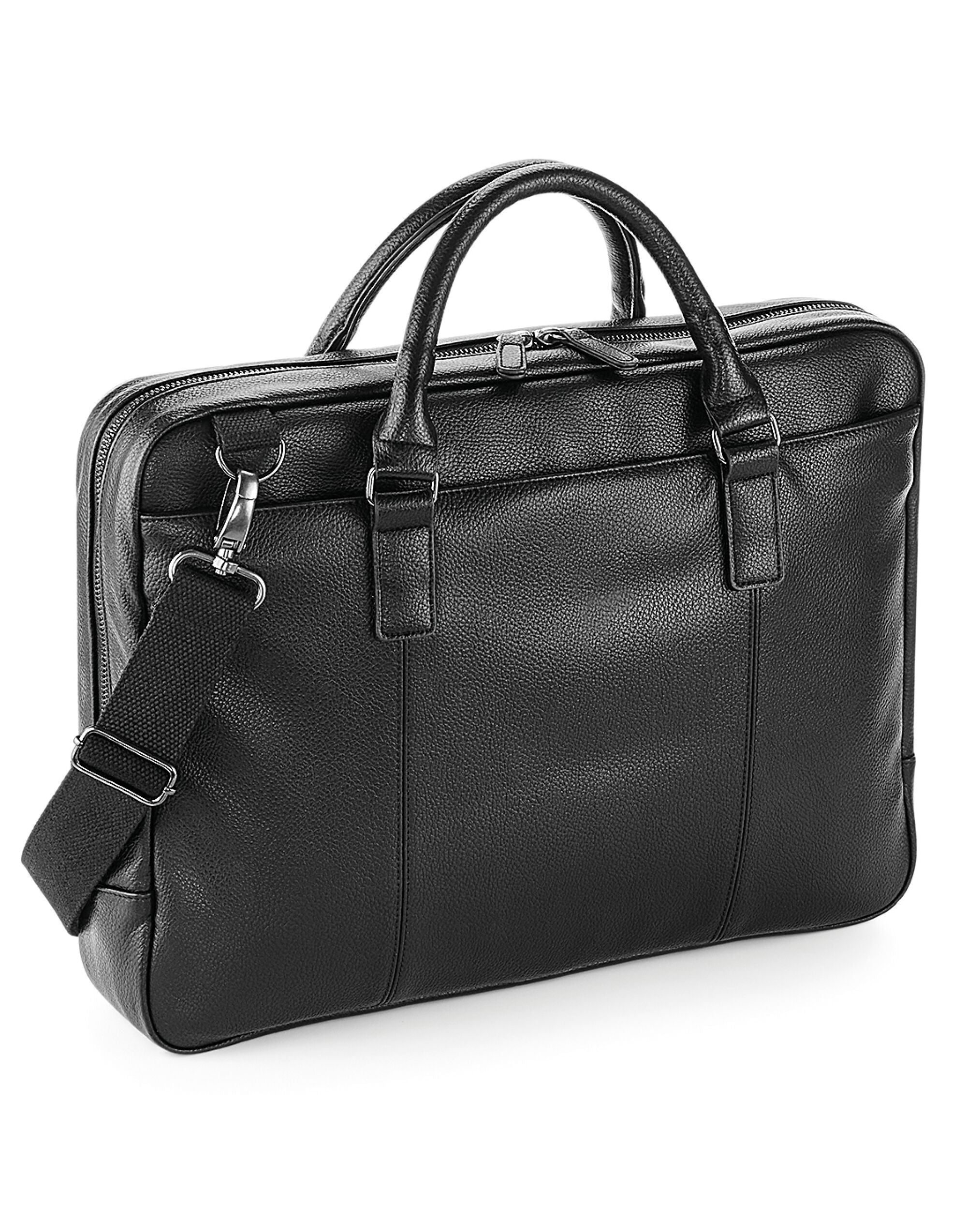 Quadra NuHide Slimline Laptop Brief qd892 - Black O S - Customisable Bags