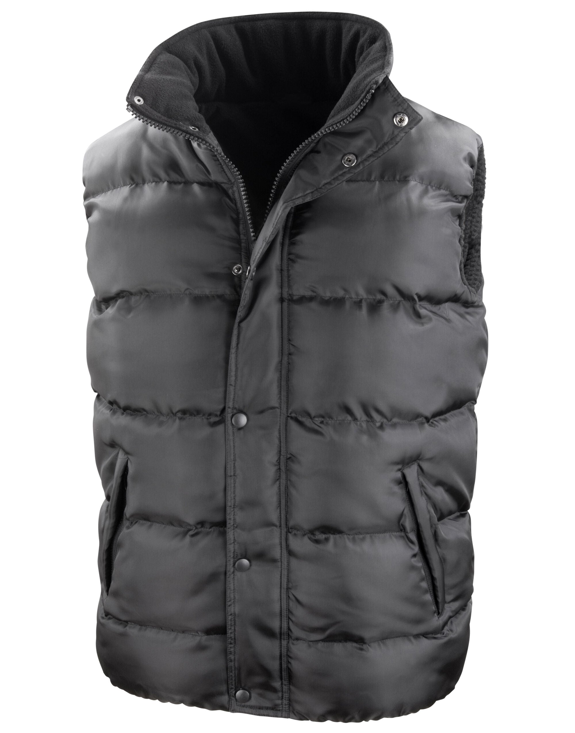 Result Core Nova Lux Padded Hooded Gilet R223X - Black - Customisable Gilets & Body Warmers