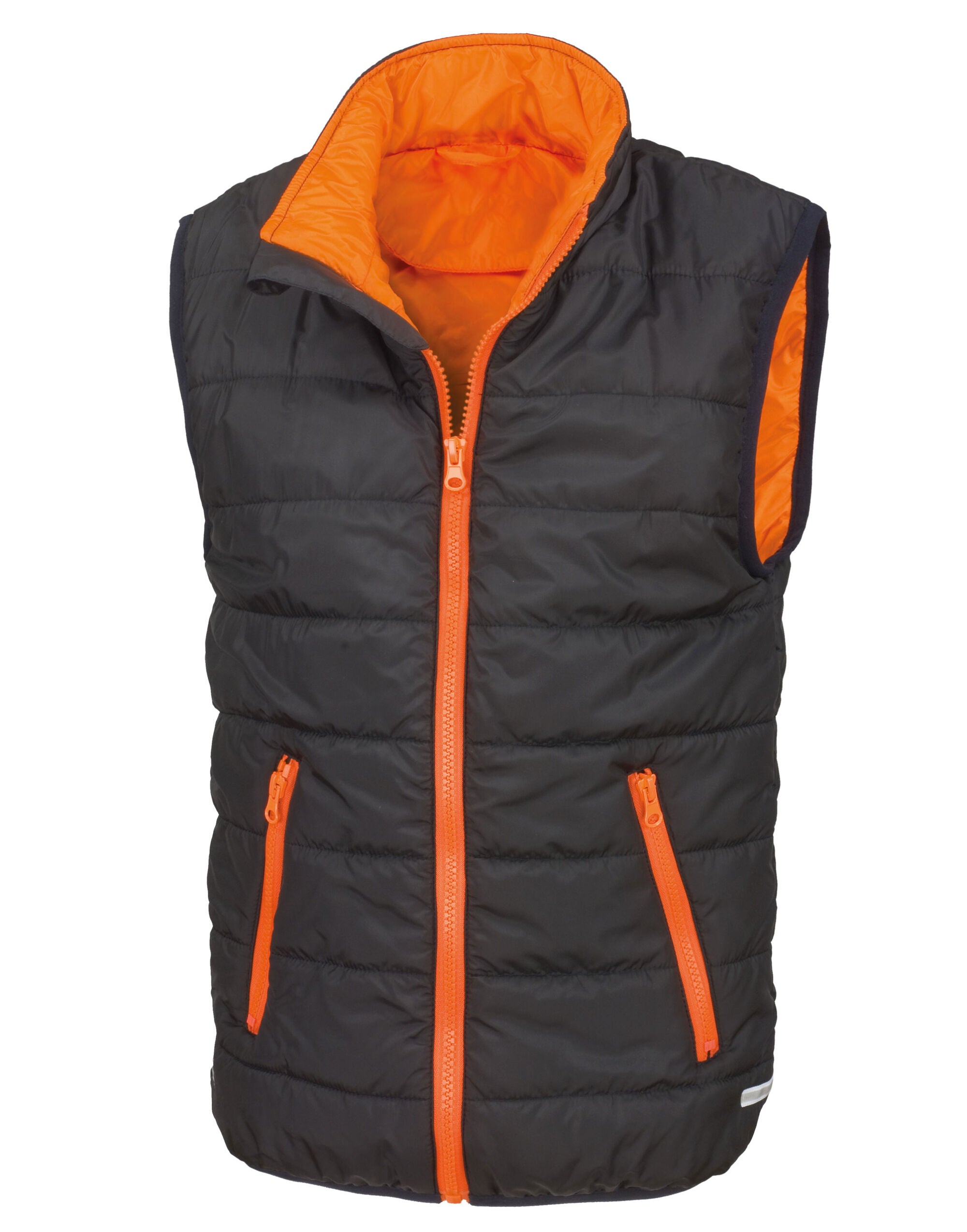 Result Core Junior Padded Bodywarmer R234JY - Black Orange - Customisable Bodywarmer