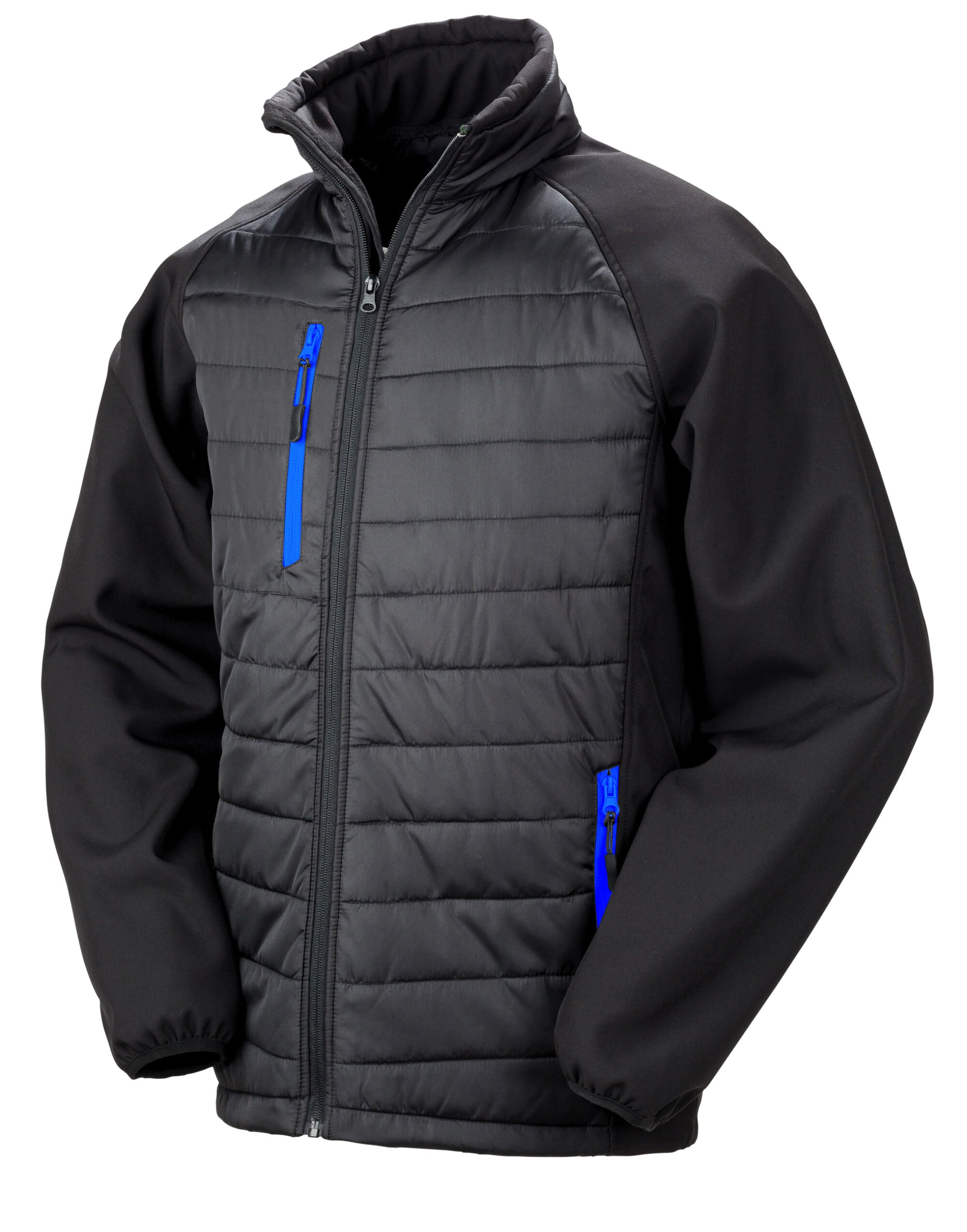 Result Black Compass Softshell Jacket R237X - Black Royal - Customisable Softshell Jacket