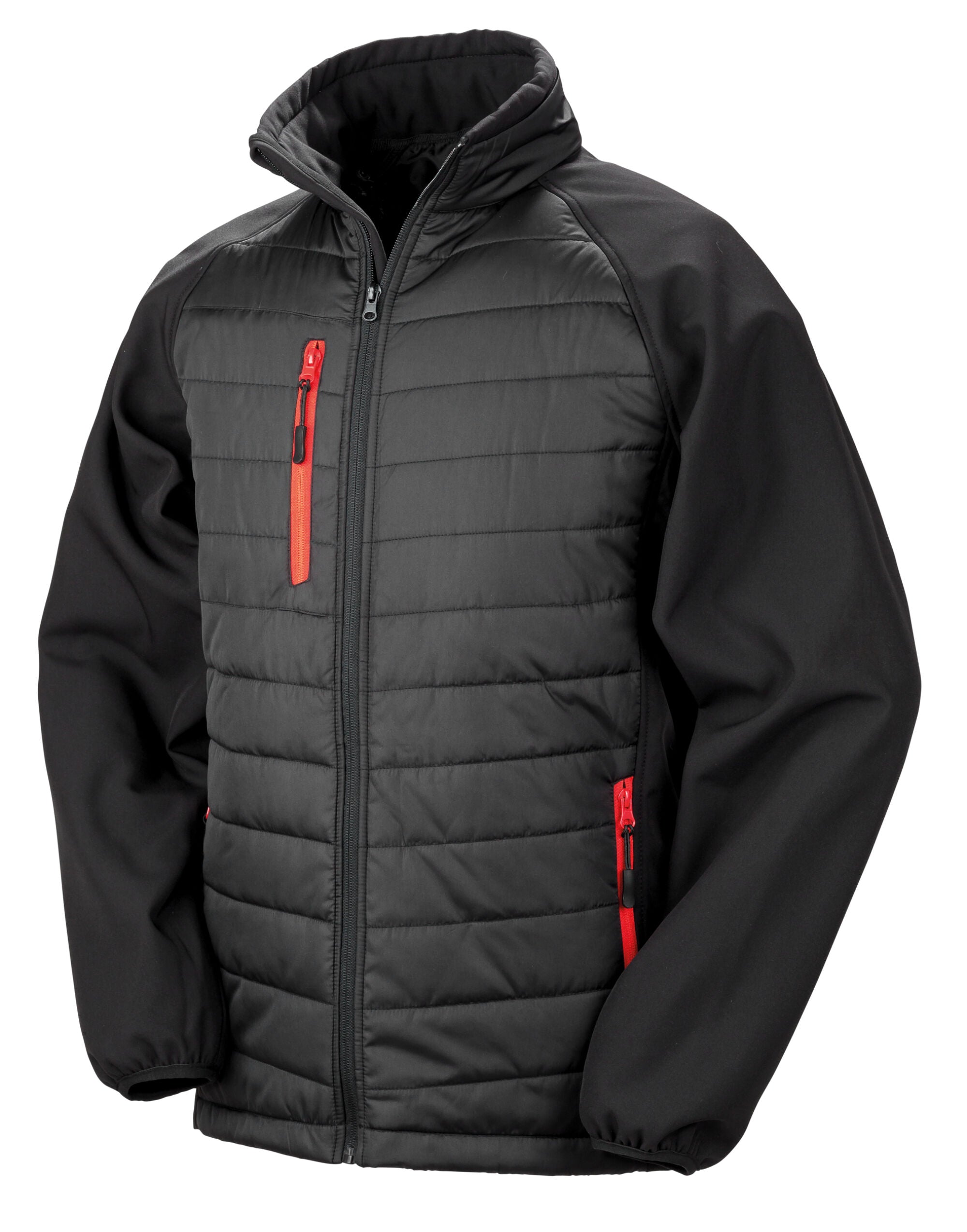Result Black Compass Softshell Jacket R237X - Black Red - Customisable Softshell Jacket