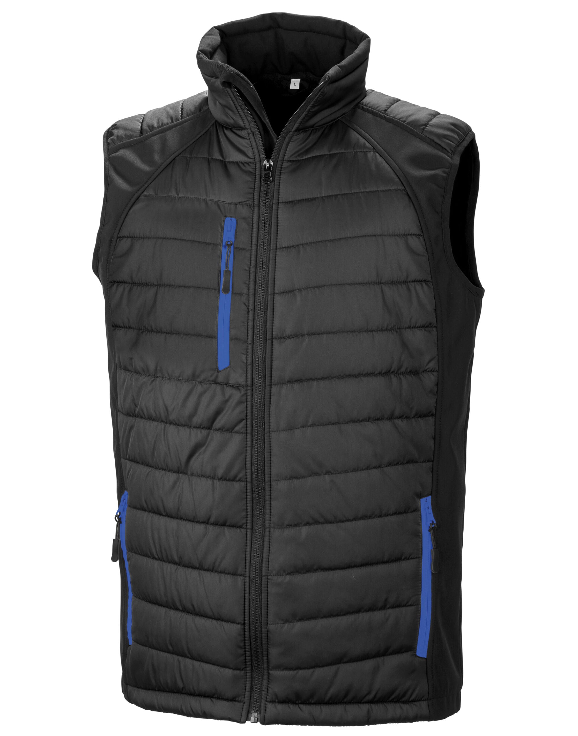 Result Black Compass Softshell Gilet R238X - Black Royal - Customisable Bodywarmer