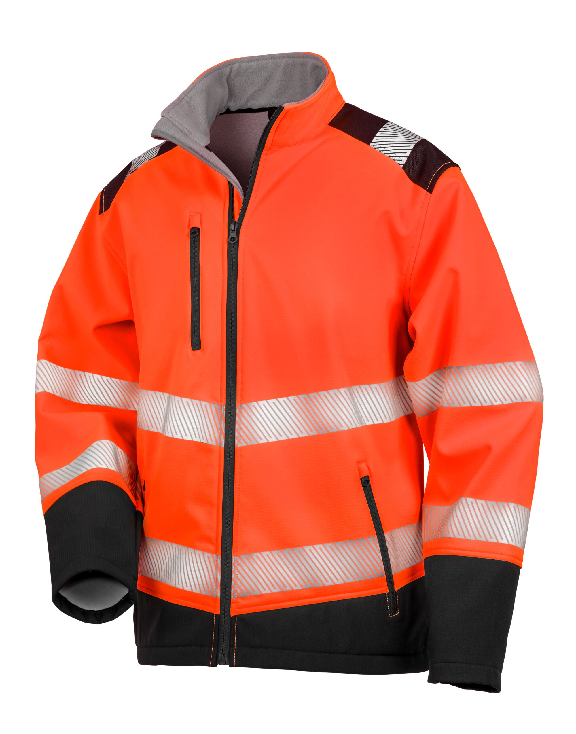 Result Safeguard Ripstop Safety Softshel R476X - Fluorescent Orange Black - Customisable Outerwear