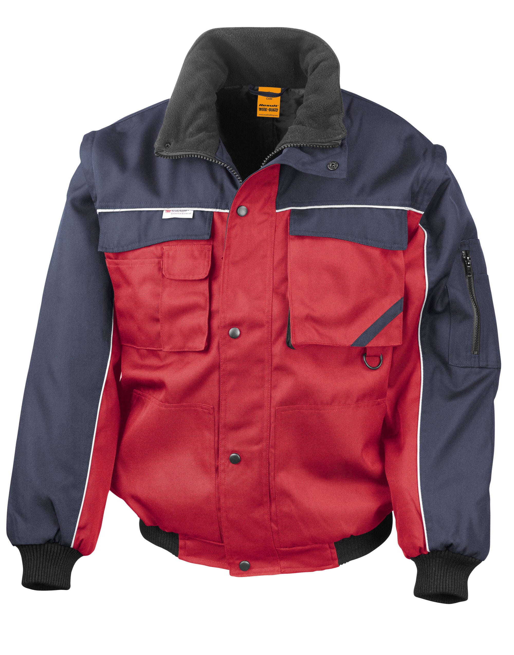 Result Workguard Zip Sleeve Pilot Jacket R71X - Red Navy - Customisable Jacket
