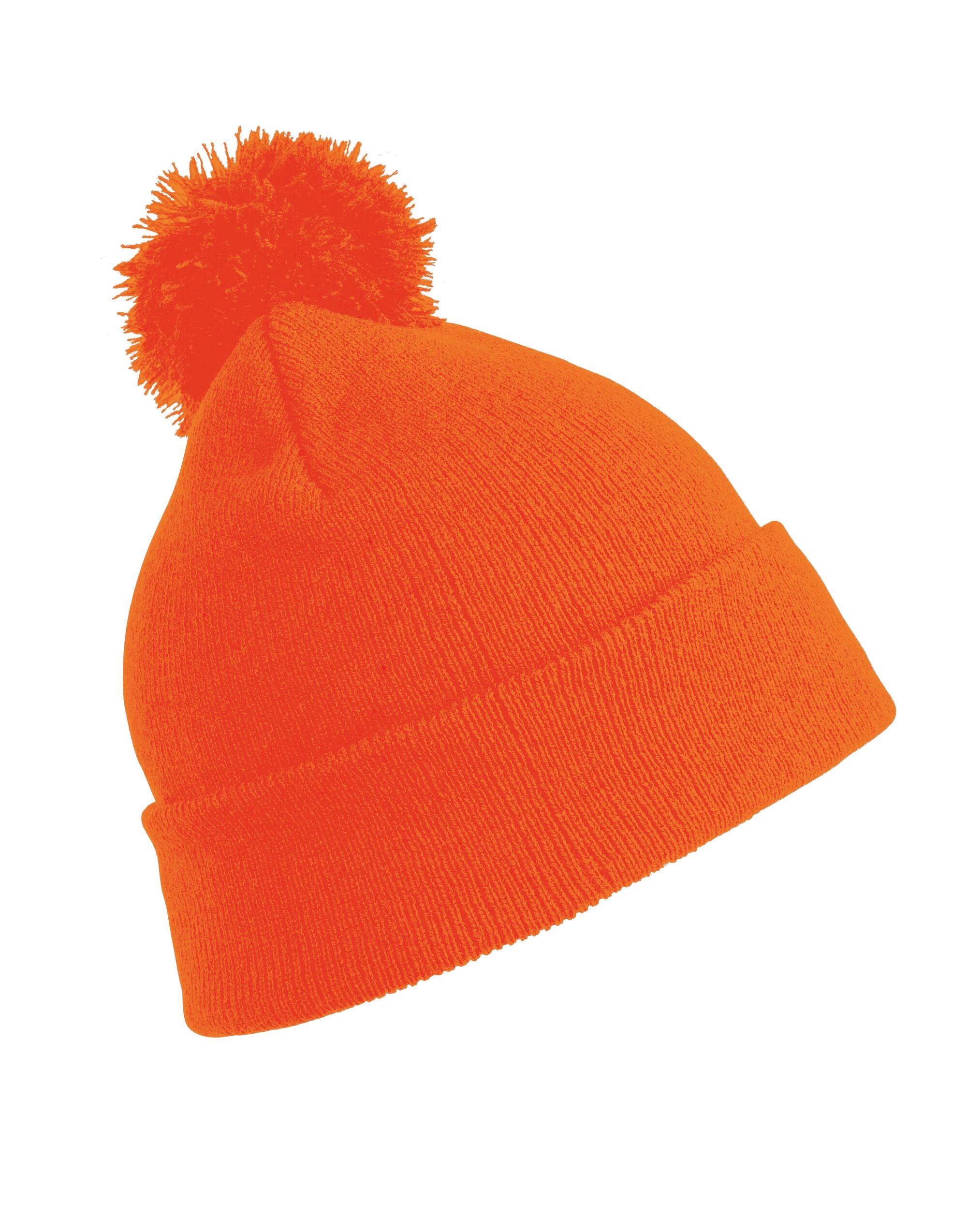 Result Winter Junior Pom Pom Beanie rc028j - Fluoresent Orange O S - Customisable Caps