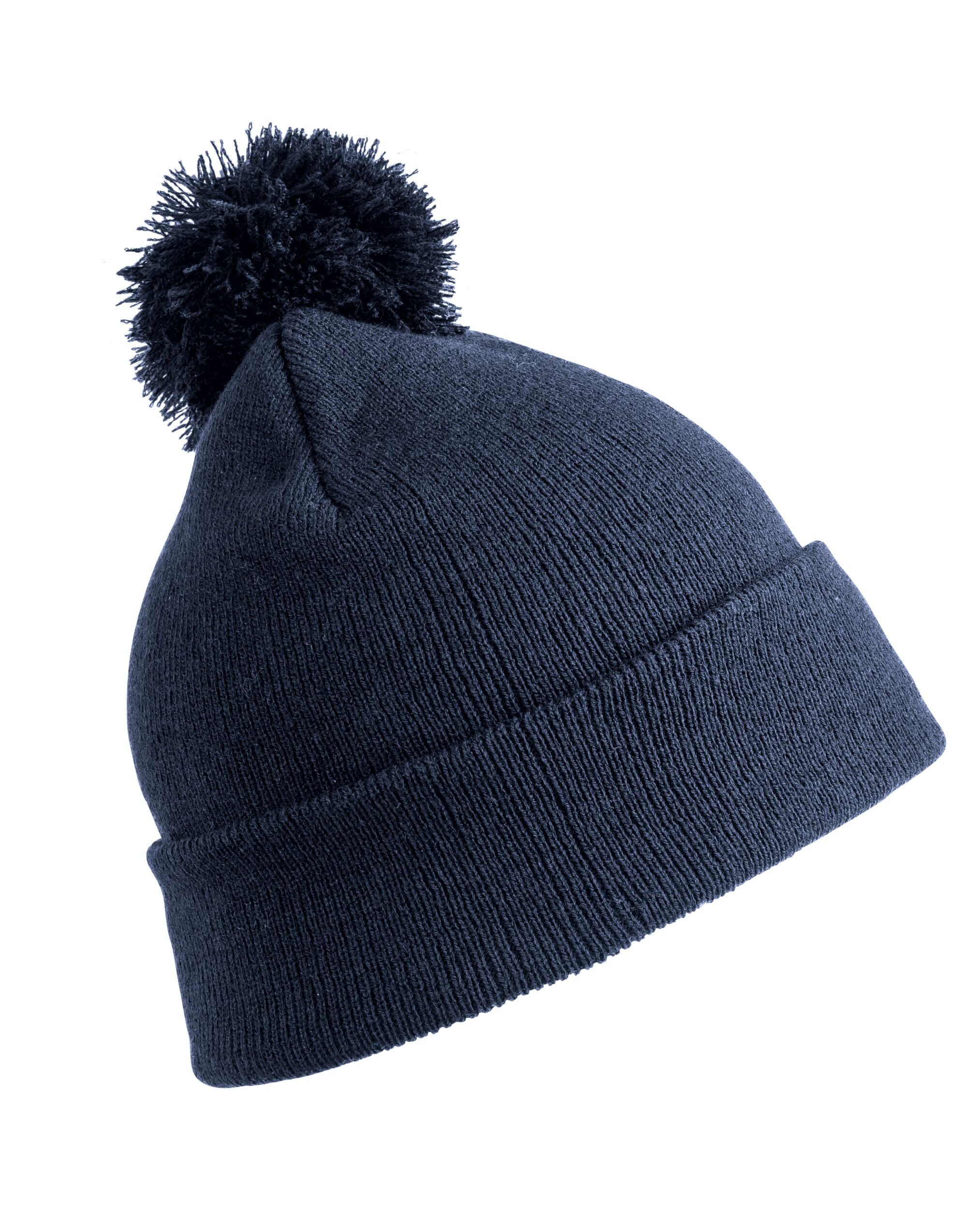 Result Winter Junior Pom Pom Beanie rc028j - Navy O S - Customisable Caps