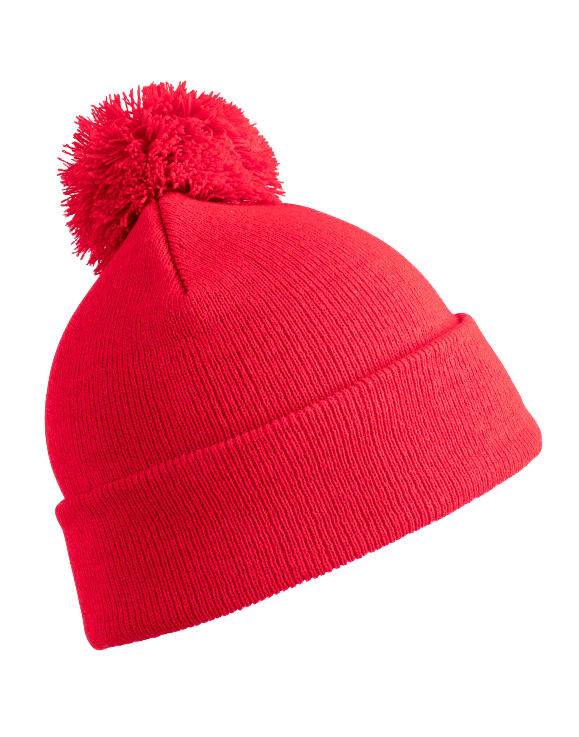 Result Winter Junior Pom Pom Beanie rc028j - Red O S - Customisable Caps