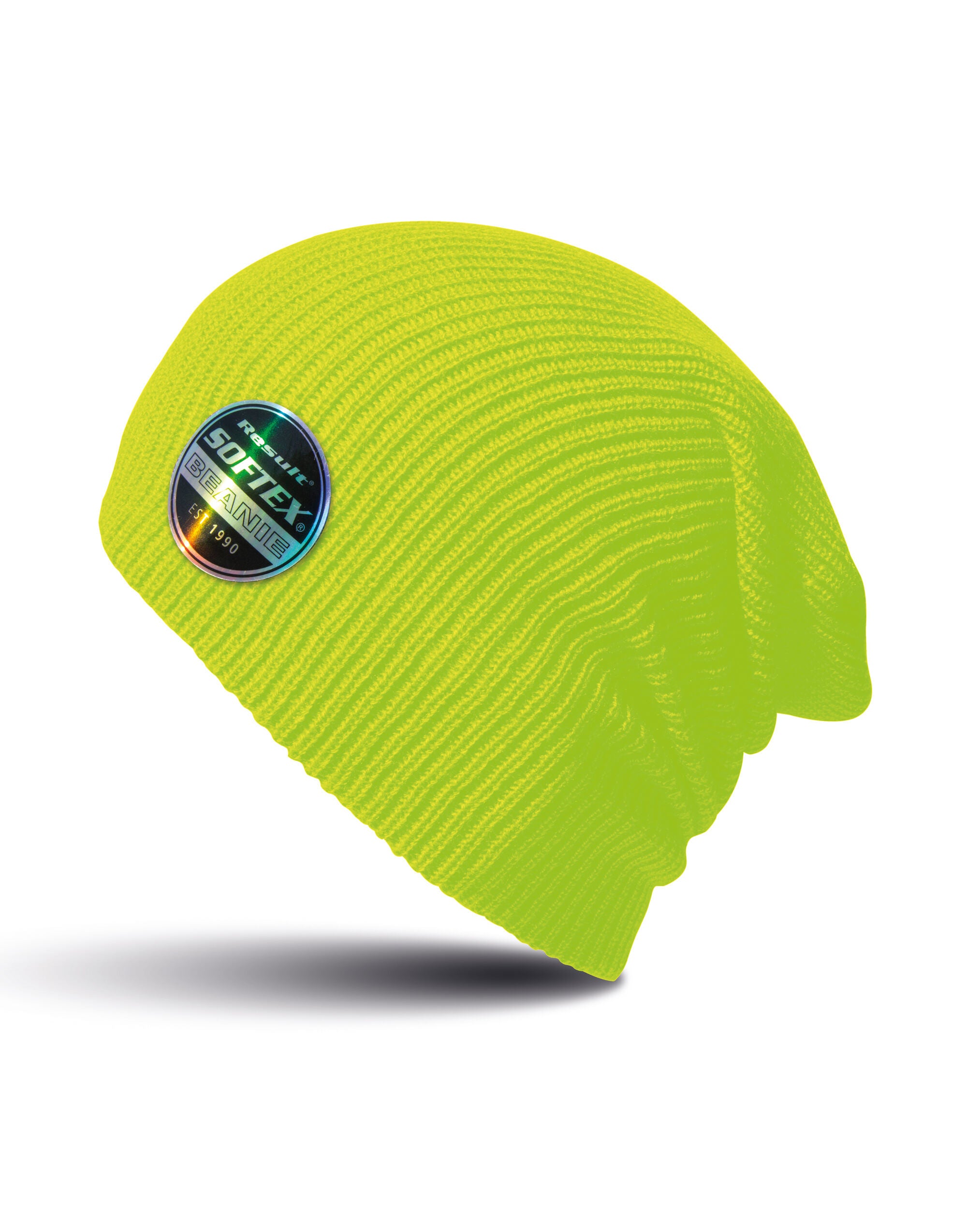 Result Core Softex Beanie Hat rc031x - Fluoresent Yellow O S - Customisable Hats