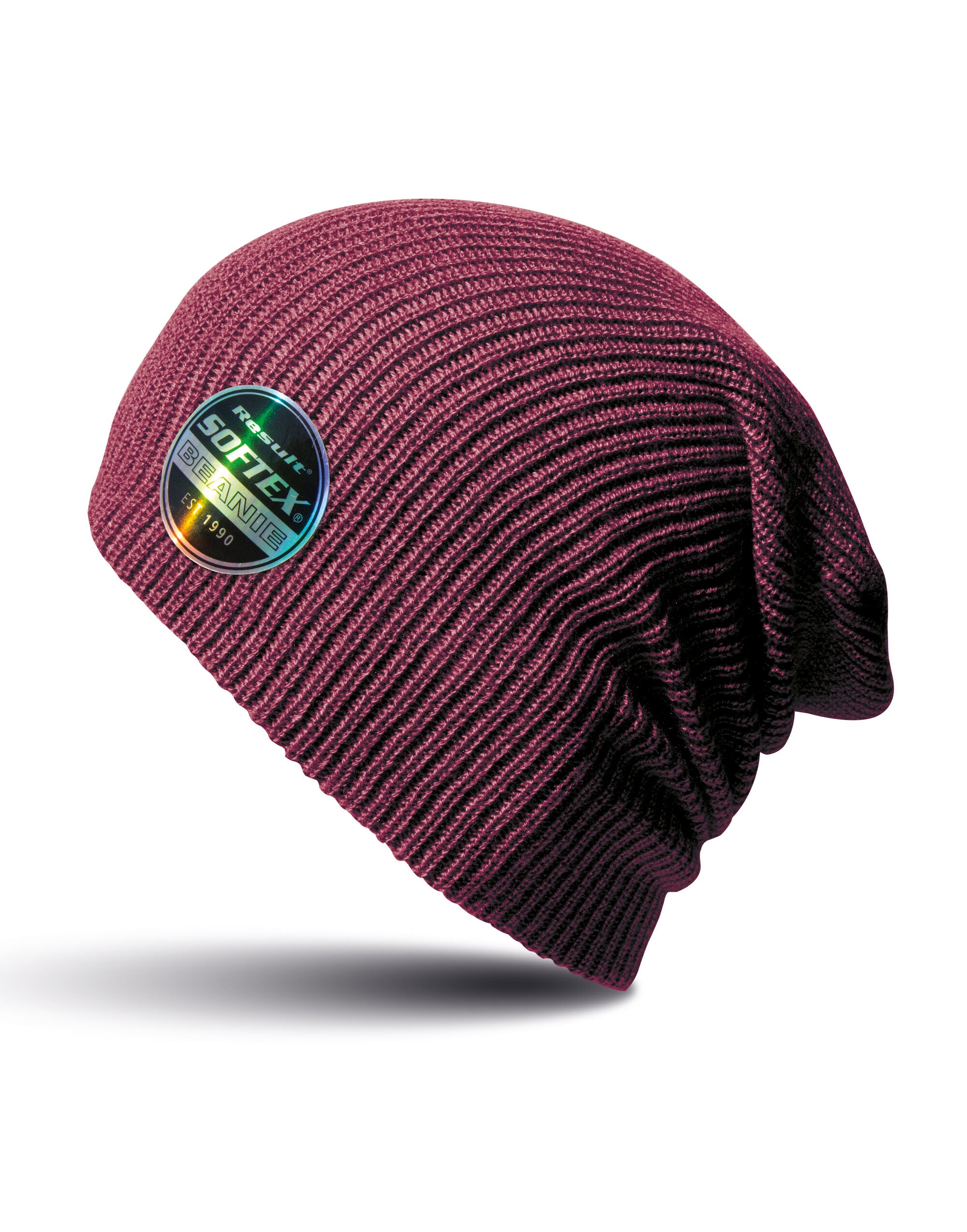 Result Core Softex Beanie Hat rc031x - Claret O S - Customisable Hats