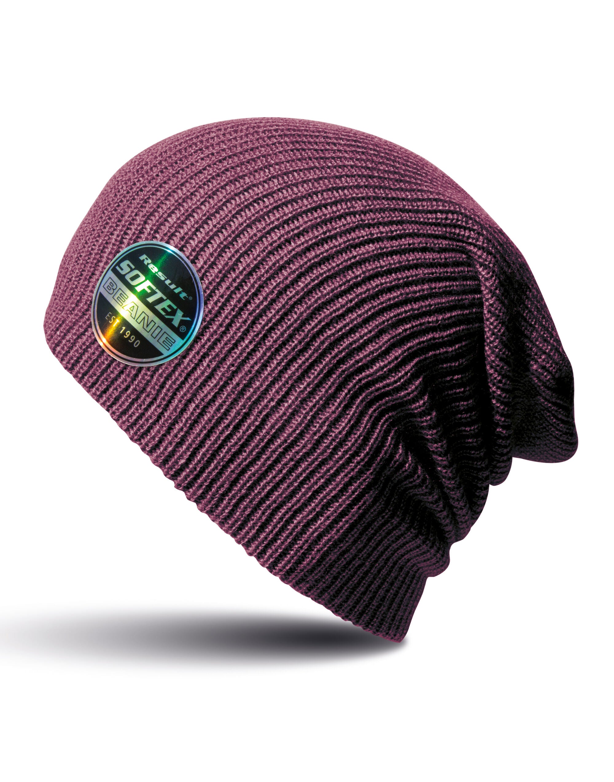 Result Core Softex Beanie Hat rc031x - Burgundy O S - Customisable Hats