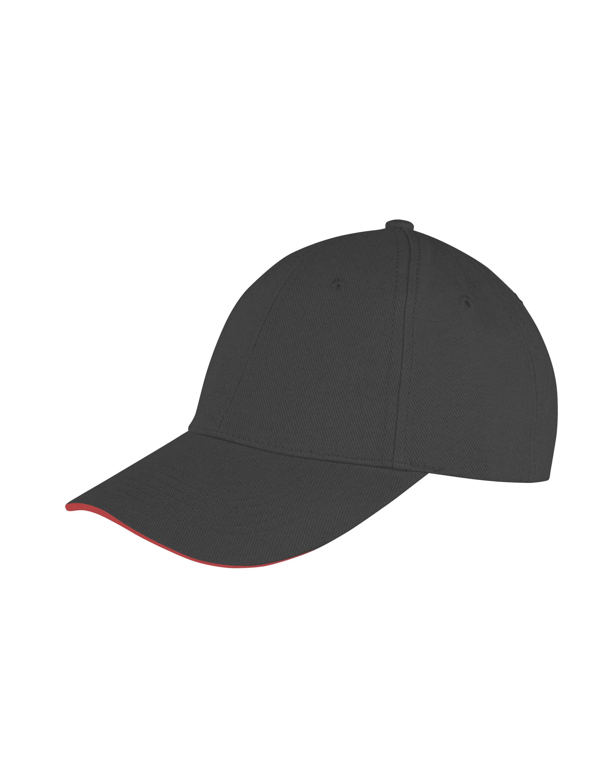 Result Core Memphis Sandwich Peak Cap rc091x - Black Red O S - Customisable Caps
