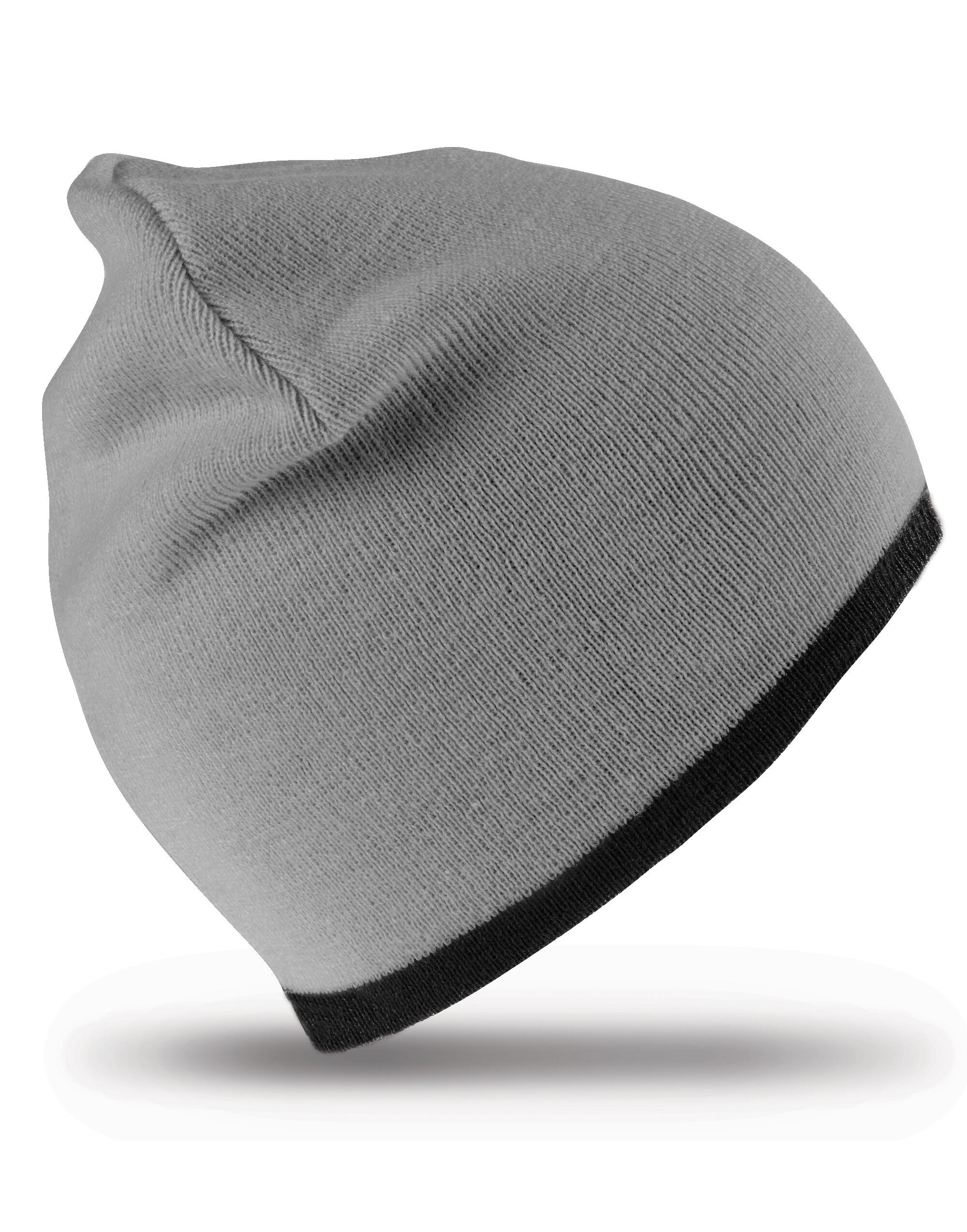 Result Winter Reversible Fashion Fit Hat rc46 - Grey Black O S - Customisable Hats